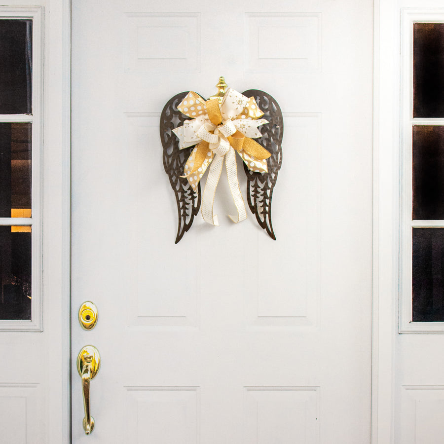 18" x 14.5" Filigree Angel Wings: Antique Rust detail photo 5