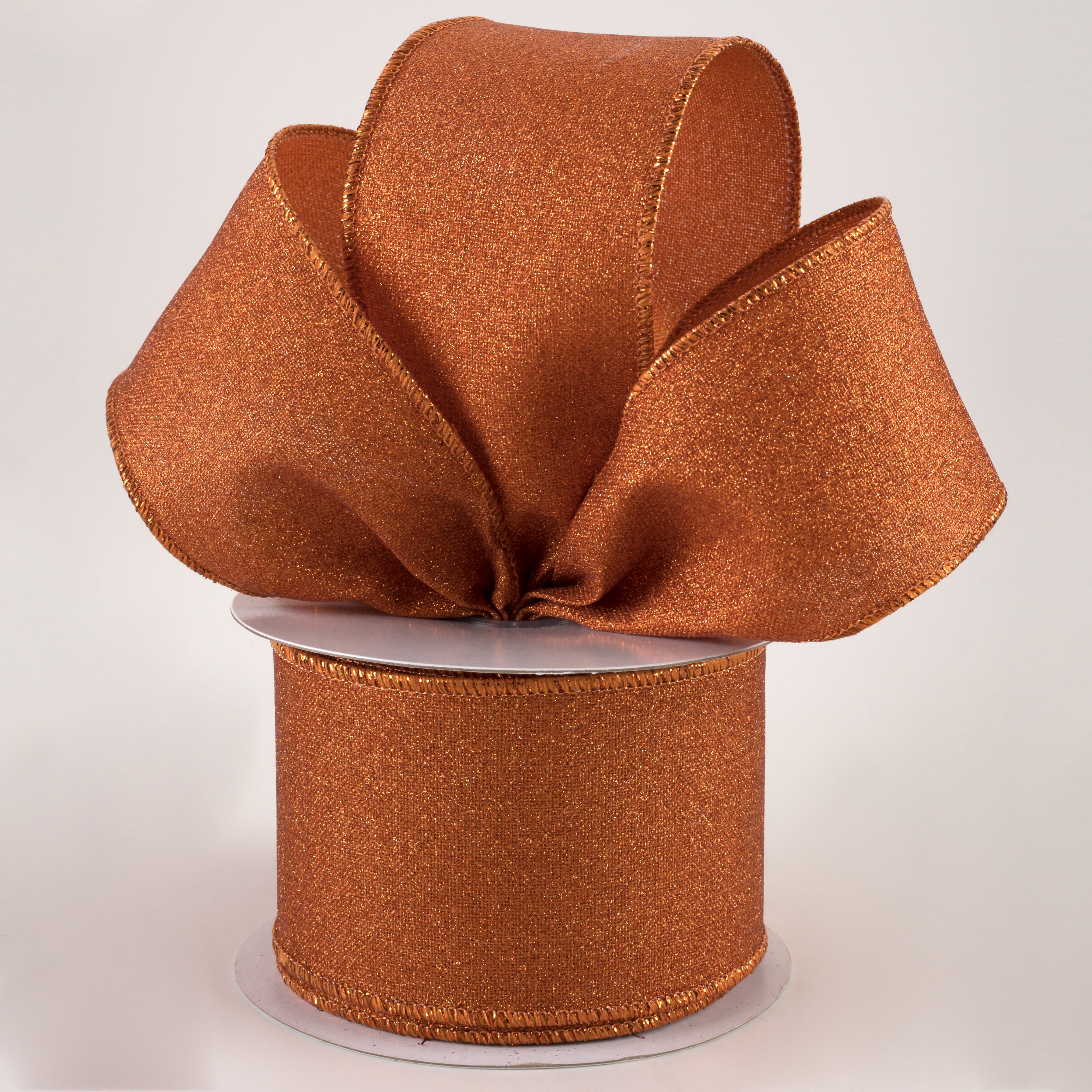 2.5" Fine Glitter on Royal: Pumpkin Orange (10 Yards) Lifestyle Photo