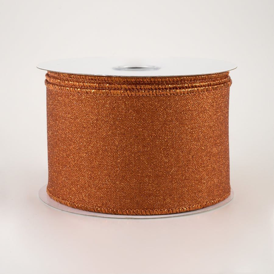 2.5" Fine Glitter on Royal: Pumpkin Orange (10 Yards)