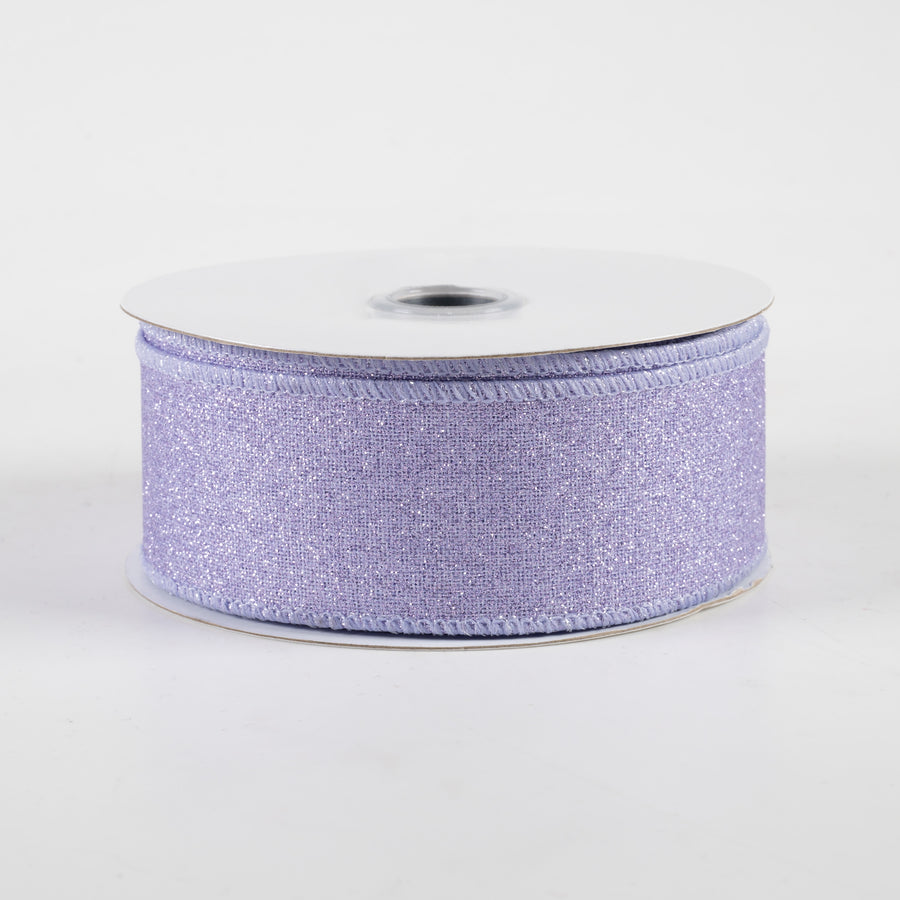 1.5" Fine Glitter on Royal Ribbon: Lavender (10 Yards)