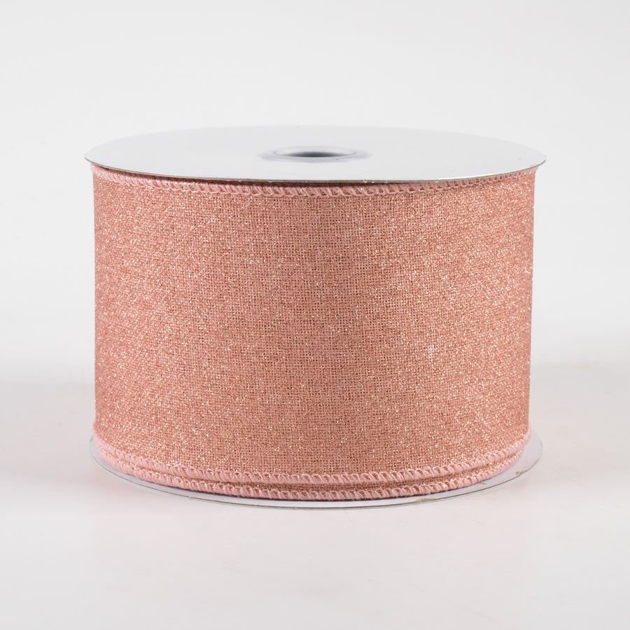 2.5" Fine Glitter on Royal Ribbon: Rose Gold (10 Yards)
