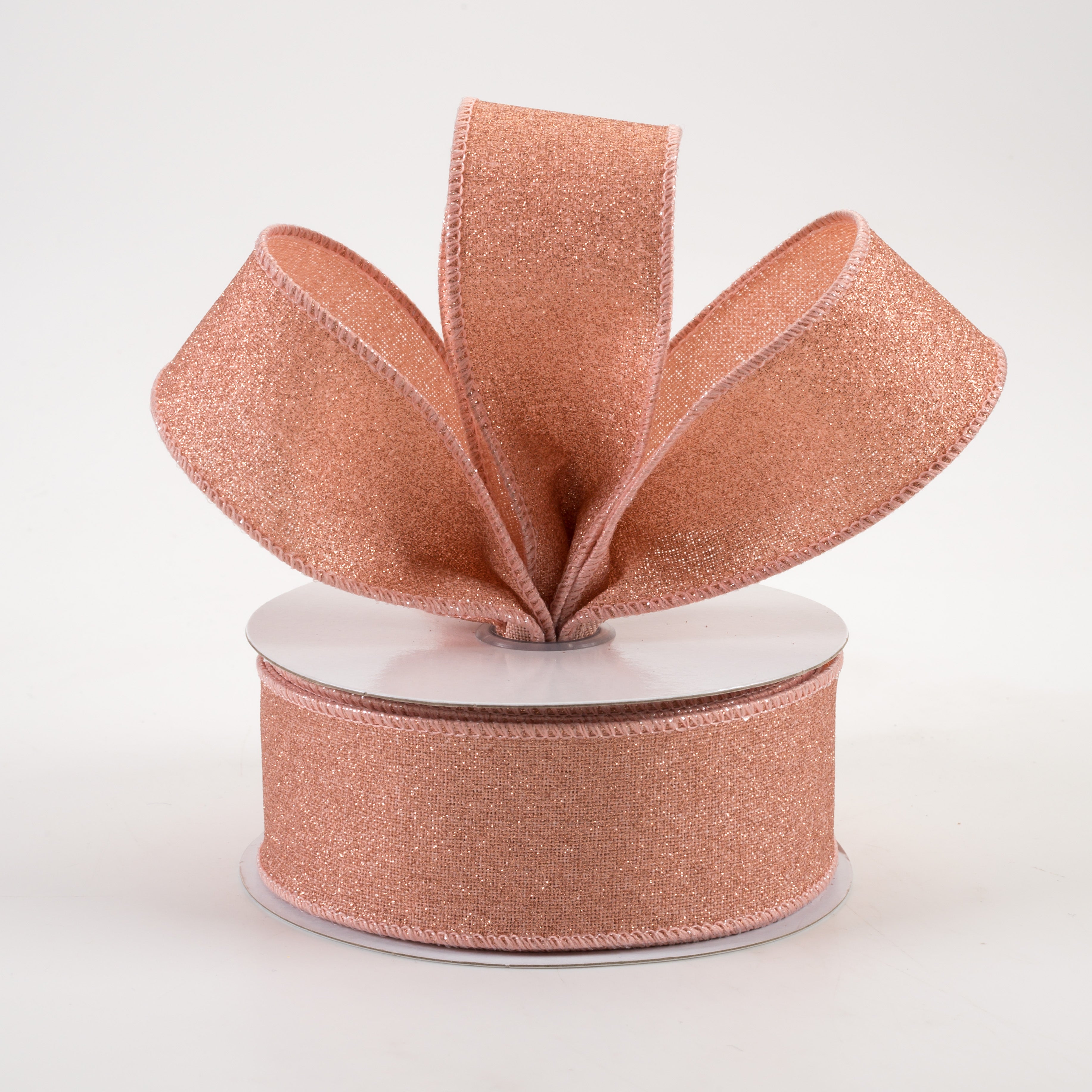 1.5" Fine Glitter on Royal Ribbon: Rose Gold (10 Yards) Lifestyle Photo