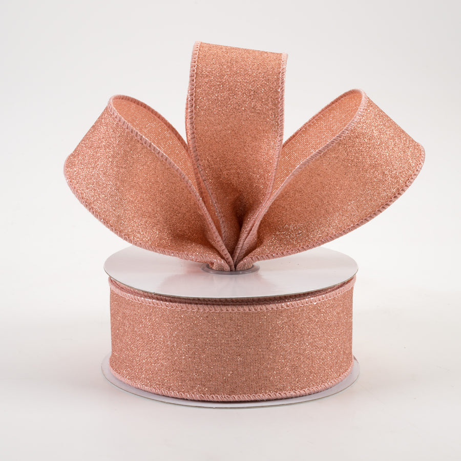 1.5" Fine Glitter on Royal Ribbon: Rose Gold (10 Yards) Lifestyle Photo