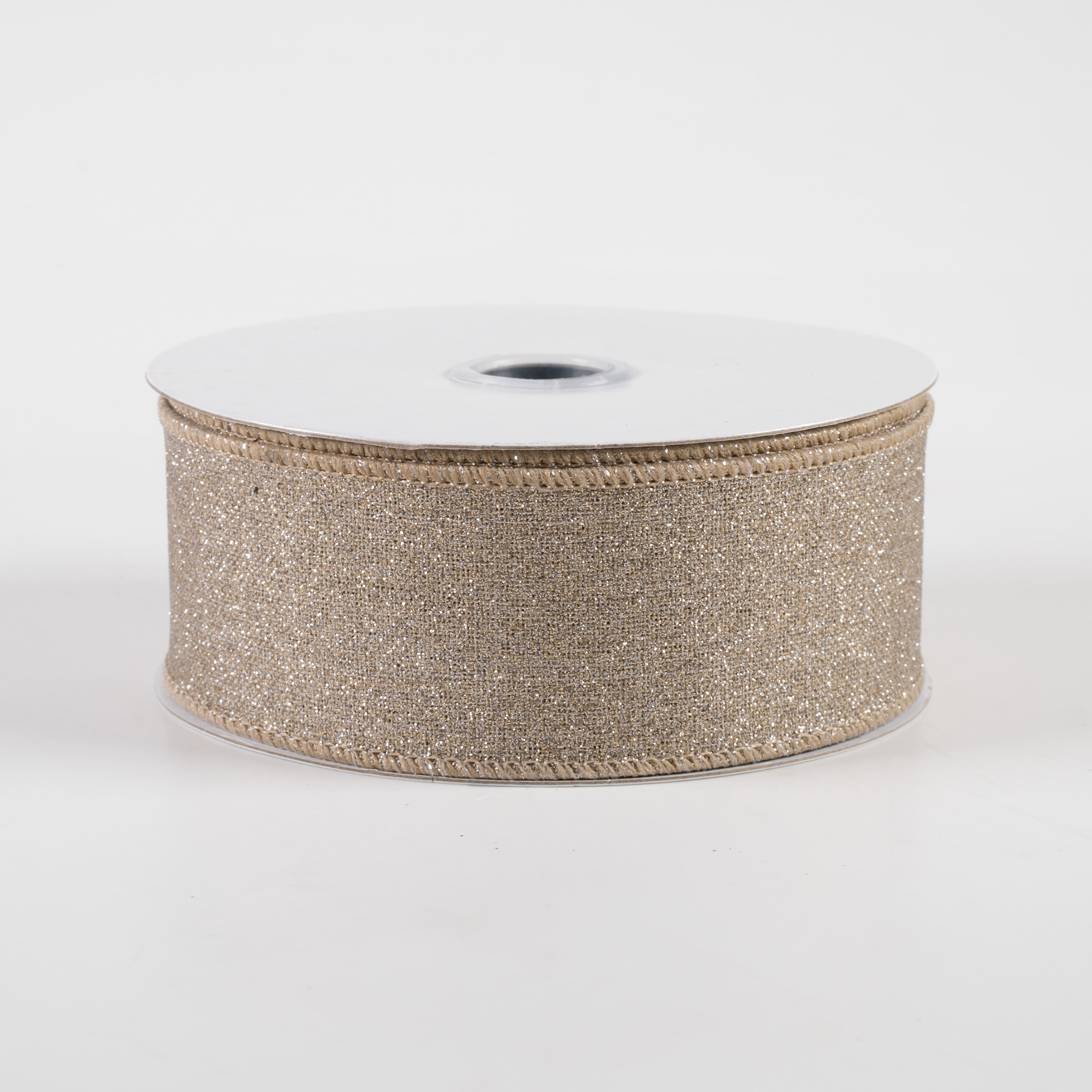 1.5" Fine Glitter on Royal Ribbon: Taupe (10 Yards)