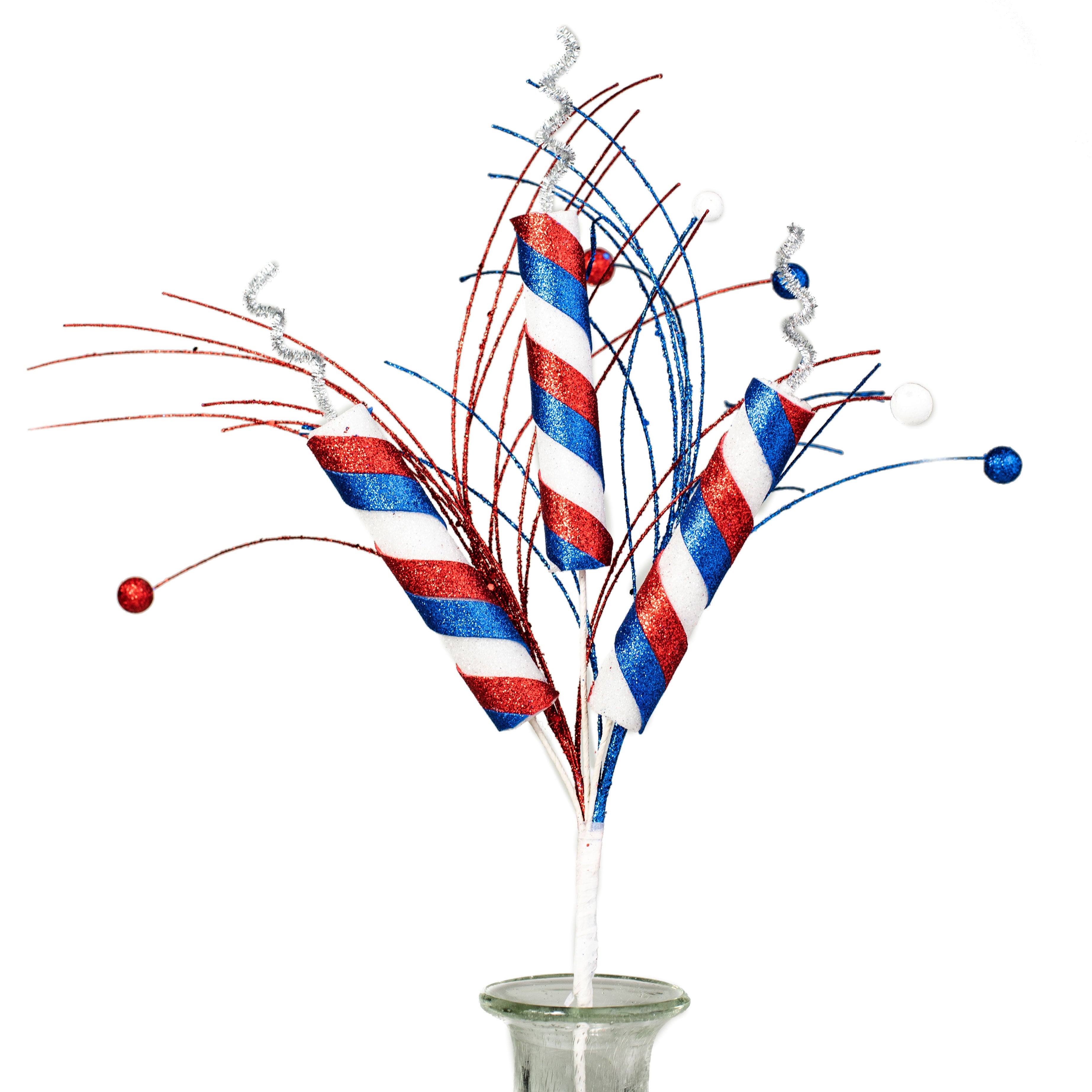 28" Firecracker Ball Spray: Red, White, Blue Item Number: 74141RWB