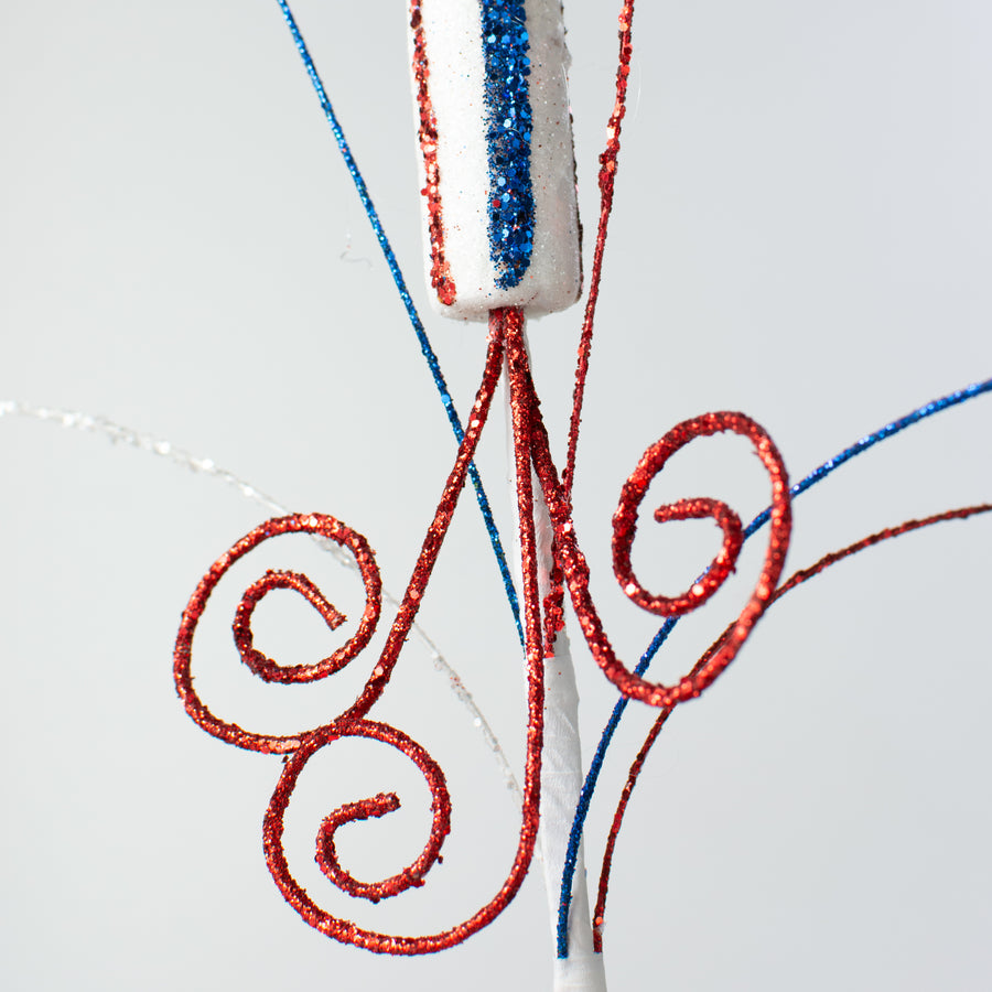 14" Firecracker Rocket & Stars Curly Spray Lifestyle Photo