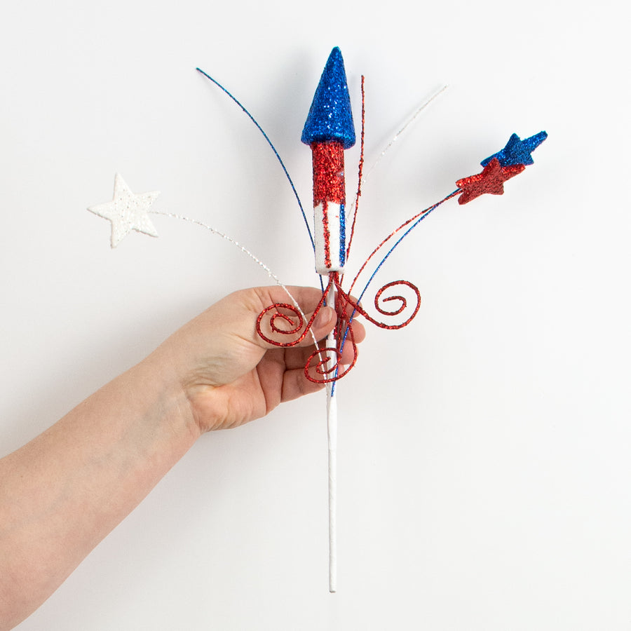 14" Firecracker Rocket & Stars Curly Spray detail photo 3