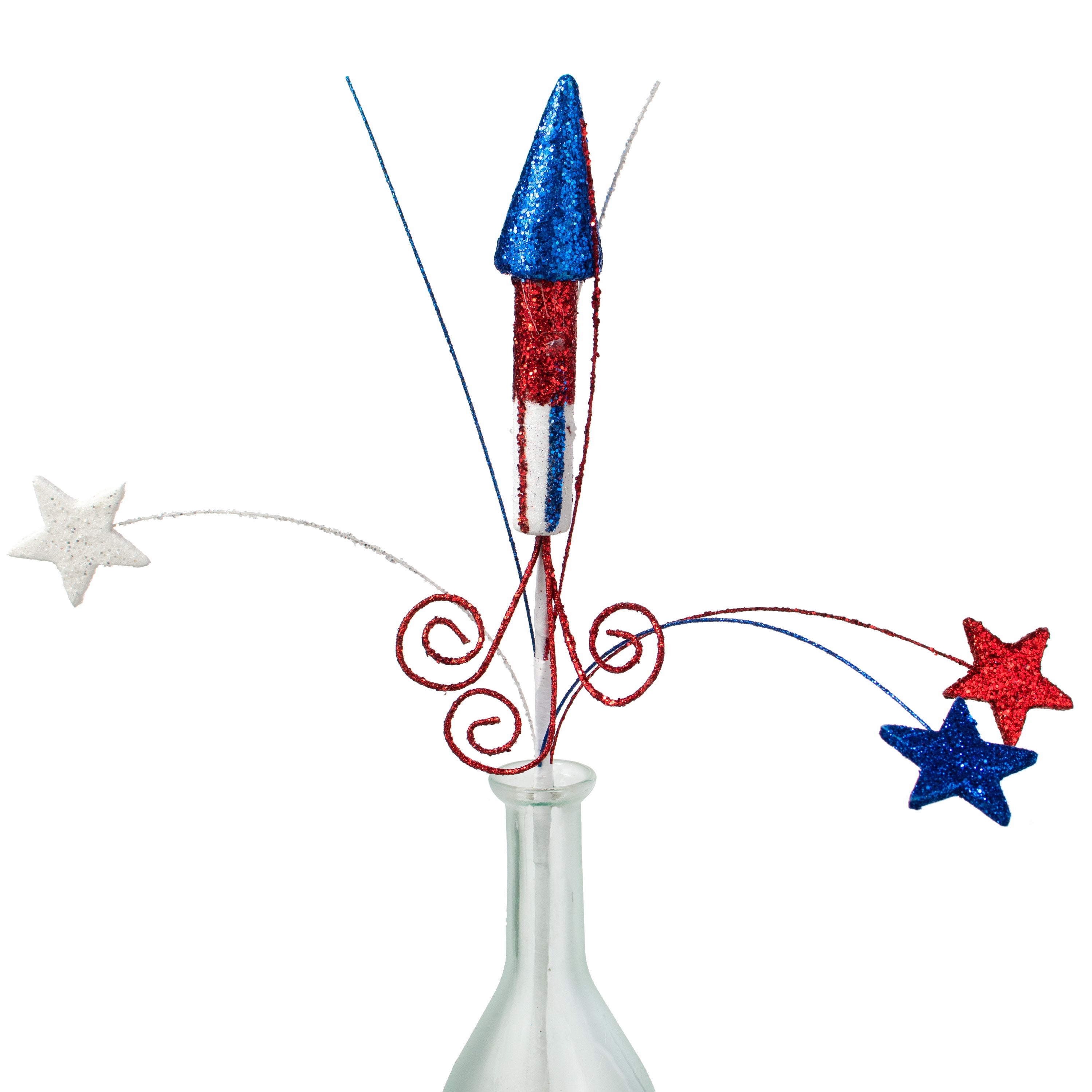 14" Firecracker Rocket & Stars Curly Spray Item Number: HJ1073