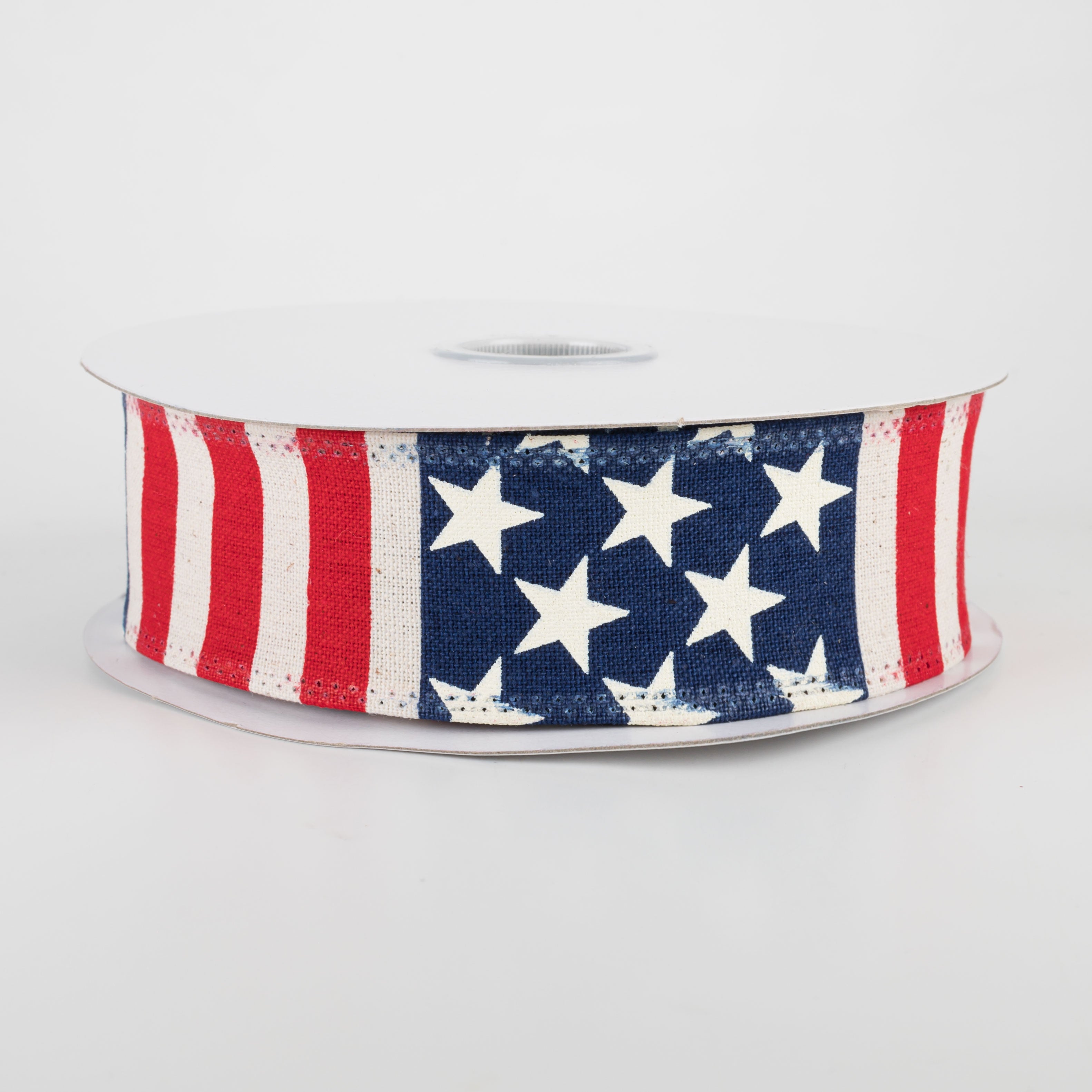 1.5" Flag Stripe Ribbon: Ivory, Red, White, Blue (10 Yards)