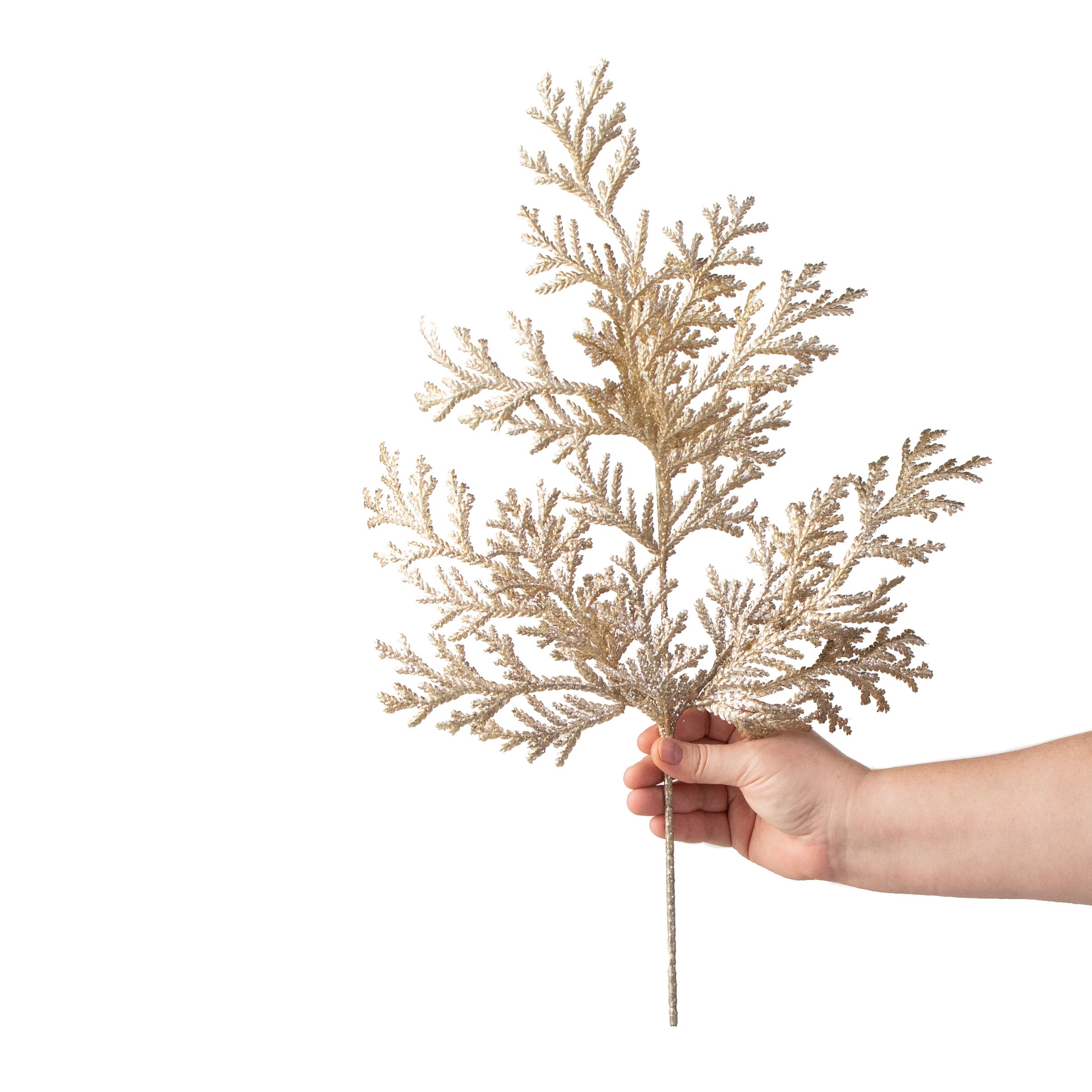 21" Flat Cedar Spray: Taupe Champagne detail photo 3