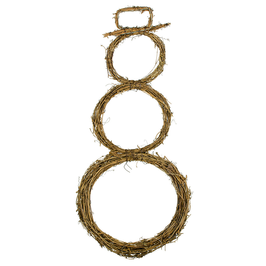 24" Flat Grapevine Snowman Decoration: Natural Item Number: XN5812