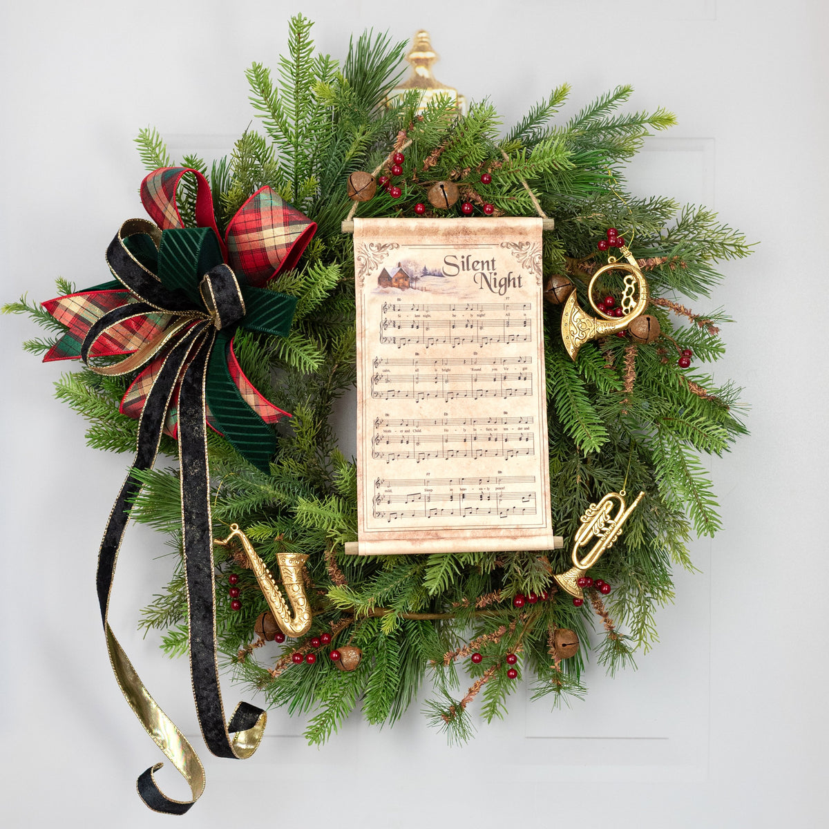 5" Flat Musical Instrument Ornaments: Gold (3 Assorted) Lifestyle Photo