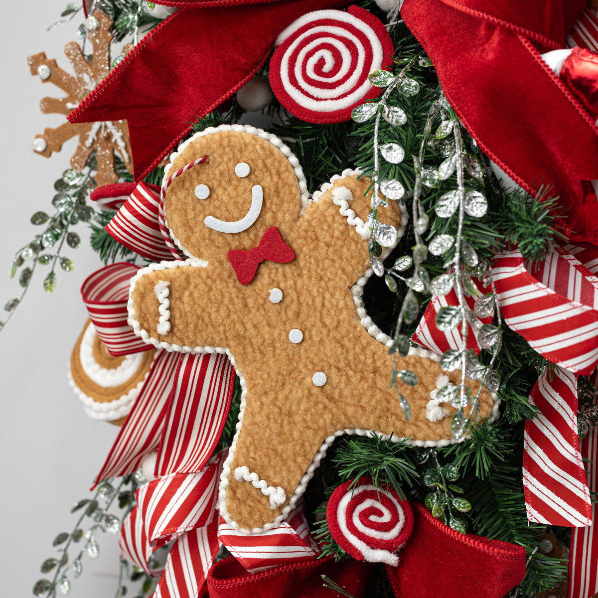 9" Fleece Gingerbread Man Ornament Lifestyle Photo