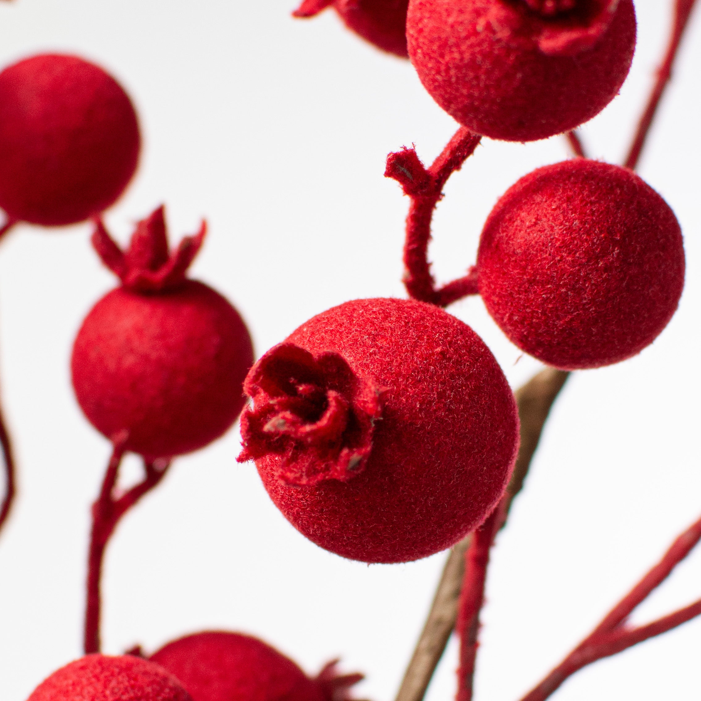 29" Flocked Berry Spray: Red Lifestyle Photo