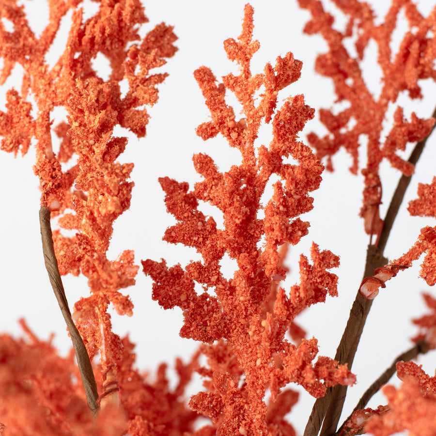 22" Flocked Cedar Bush: Rust Orange Lifestyle Photo
