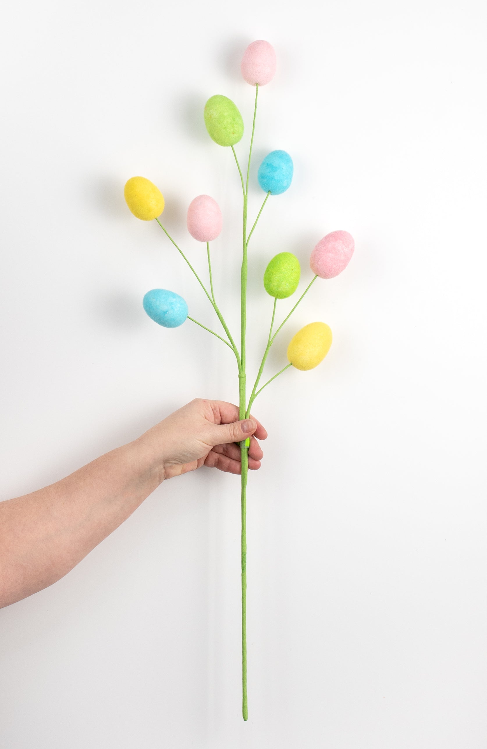 29" Flocked Egg Spray: Pastel Mix detail photo 3