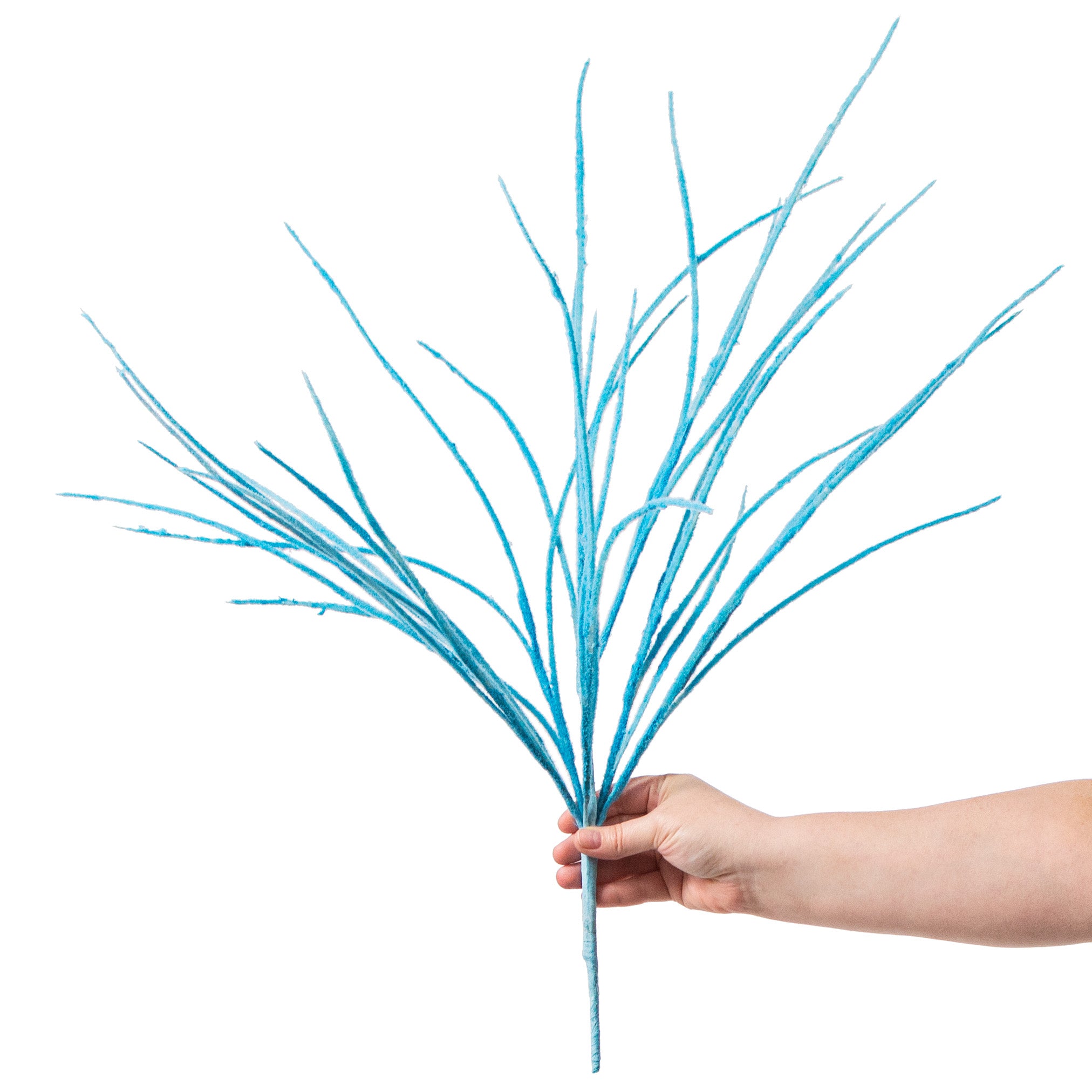 27" Flocked Grass Bush: Blue detail photo 3
