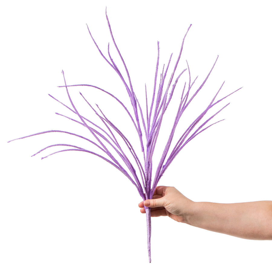27" Flocked Grass Bush: Lavender detail photo 3