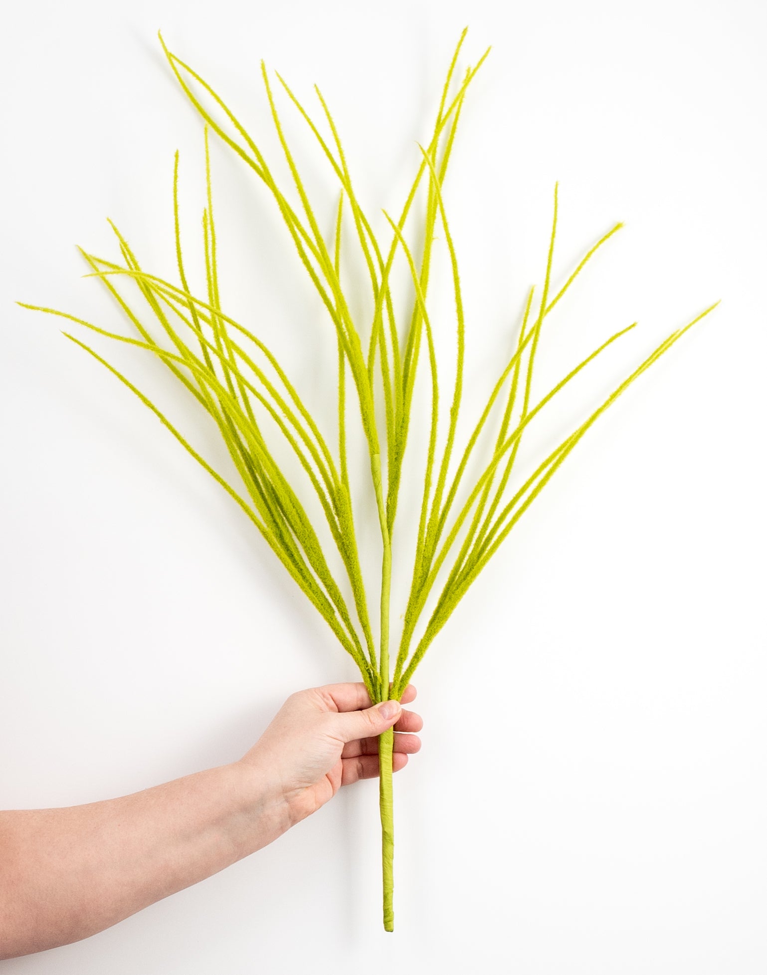 27" Flocked Grass Bush: Lime Green detail photo 3