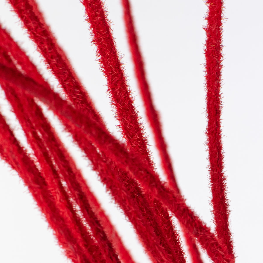 27" Flocked Grass Bush: Red Lifestyle Photo