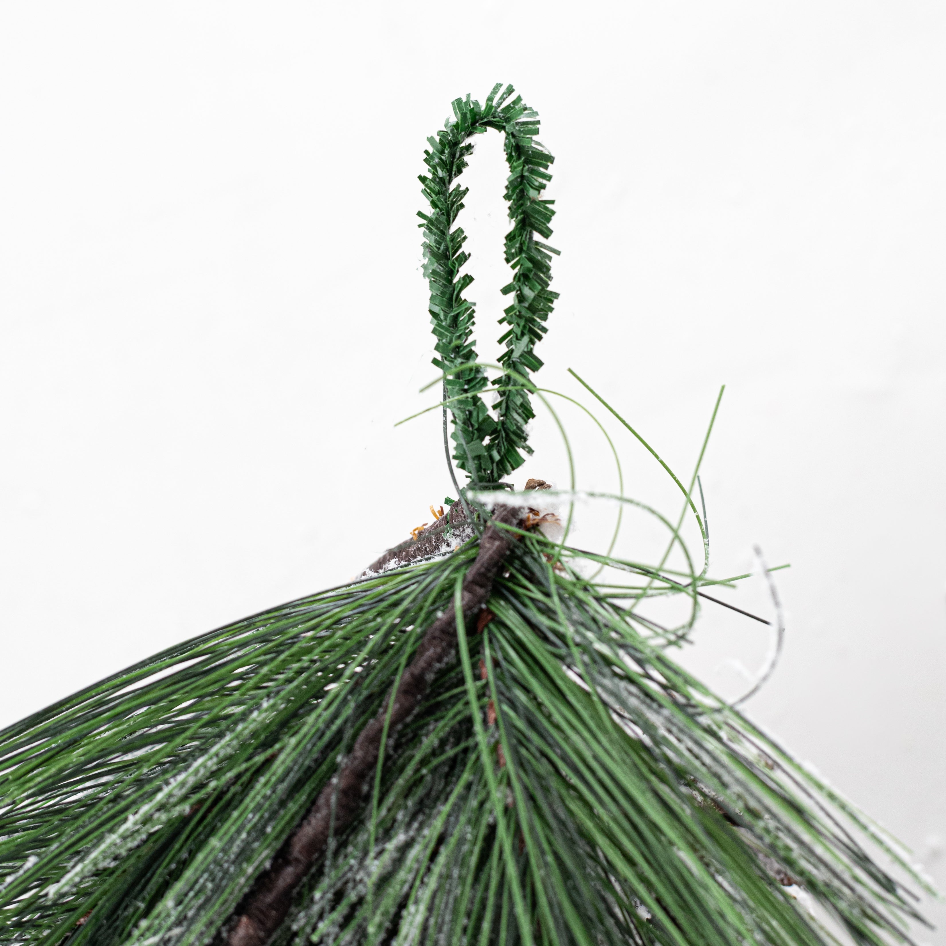 6' Flocked Mixed Pine & Cones Garland detail photo 7