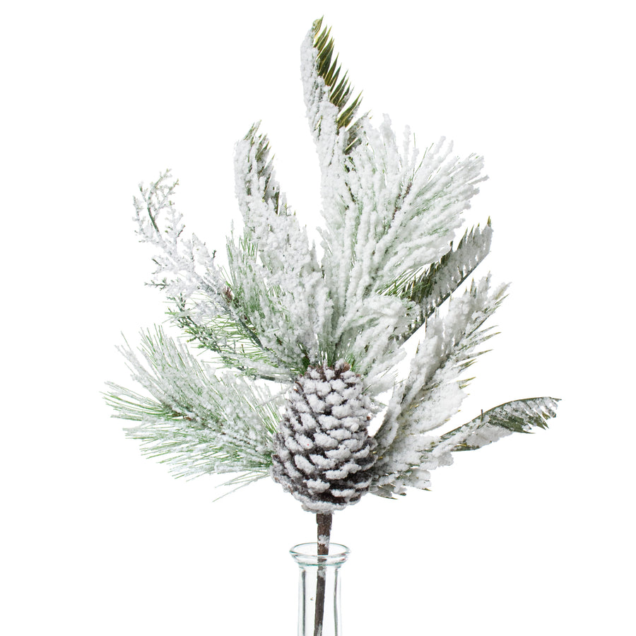 18" Flocked Pine Pick Item Number: 85876SP18