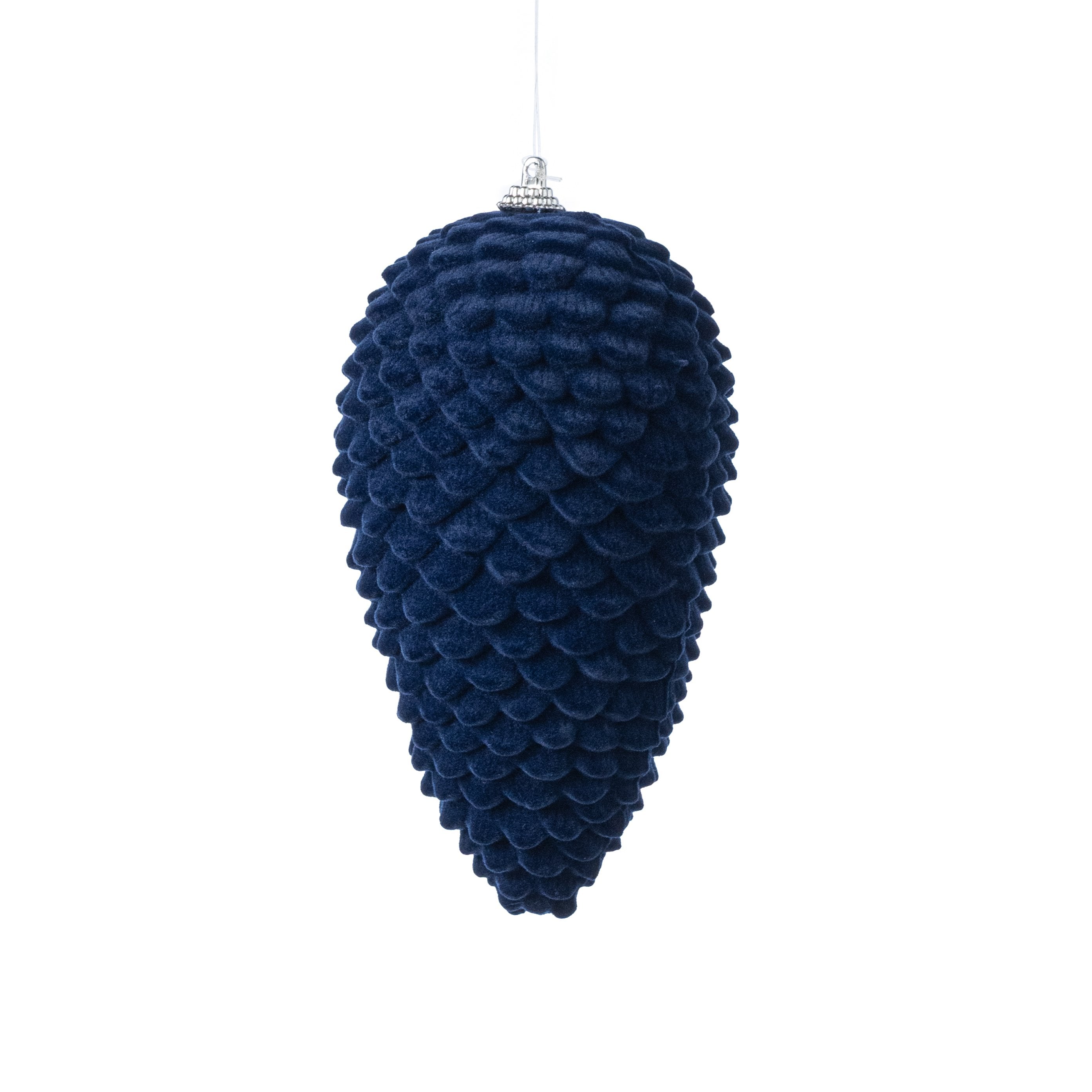 6" Flocked Pinecone Ornament: Dark Blue Item Number: 32249-DK.BL