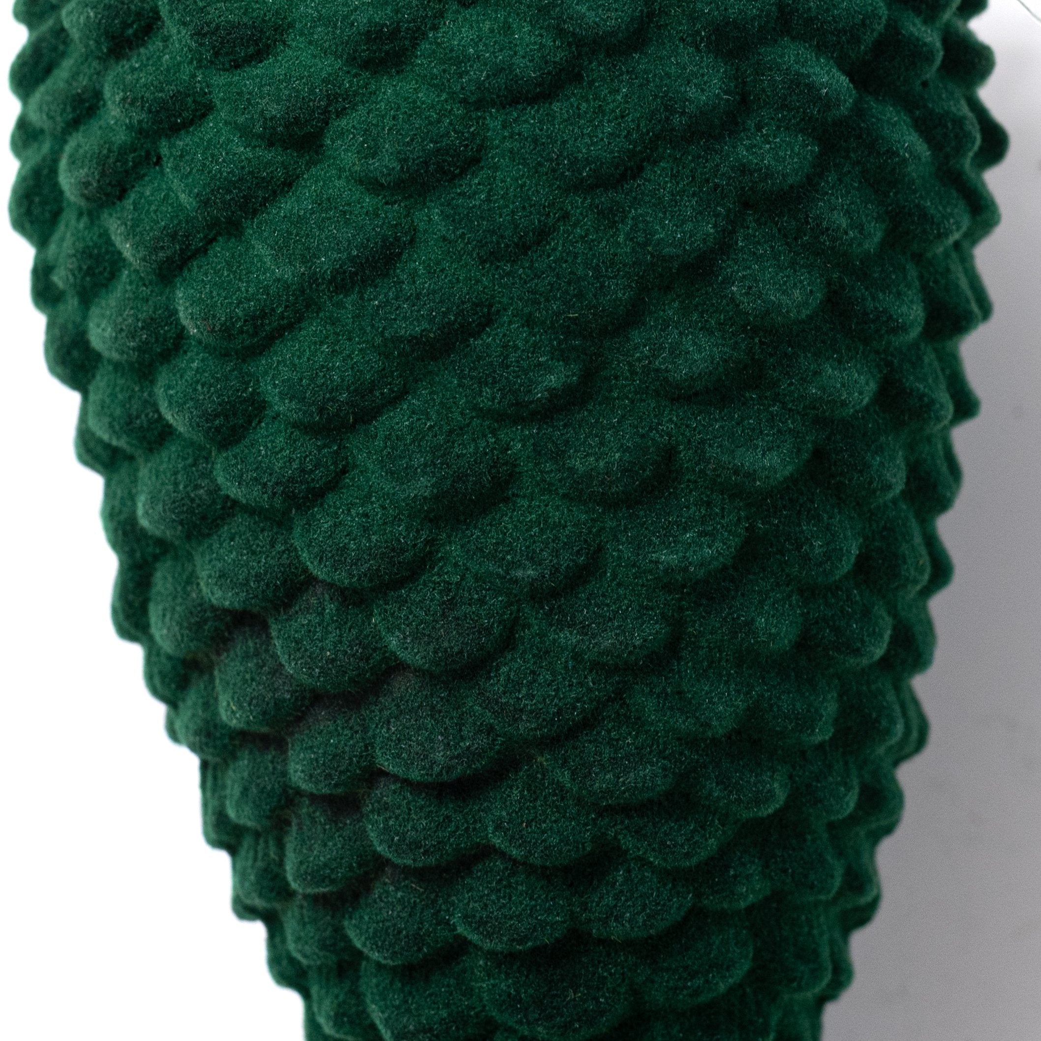 6" Flocked Pinecone Ornament: Dark Green detail photo 3