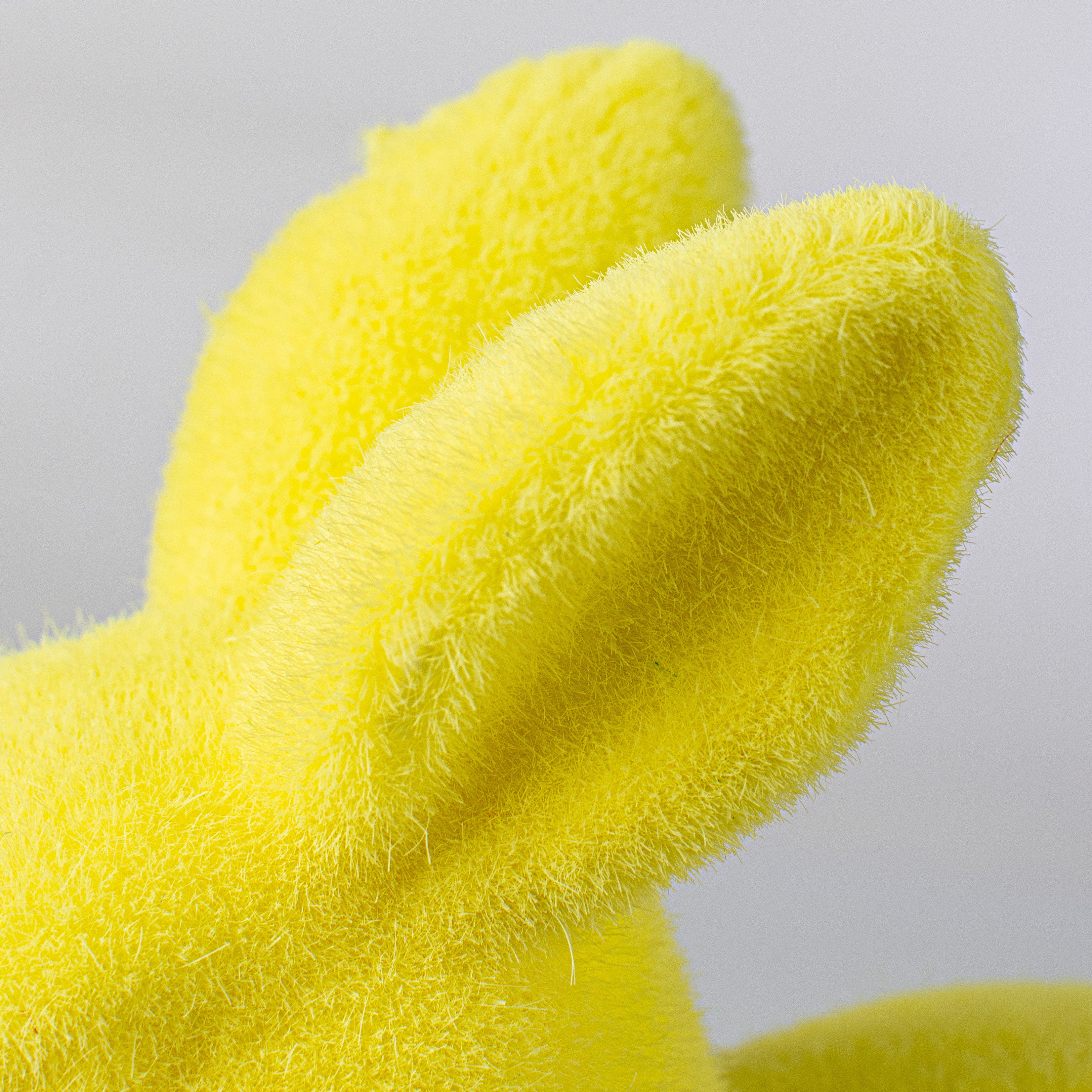 10" Flocked Sitting Rabbit: Yellow detail photo 3