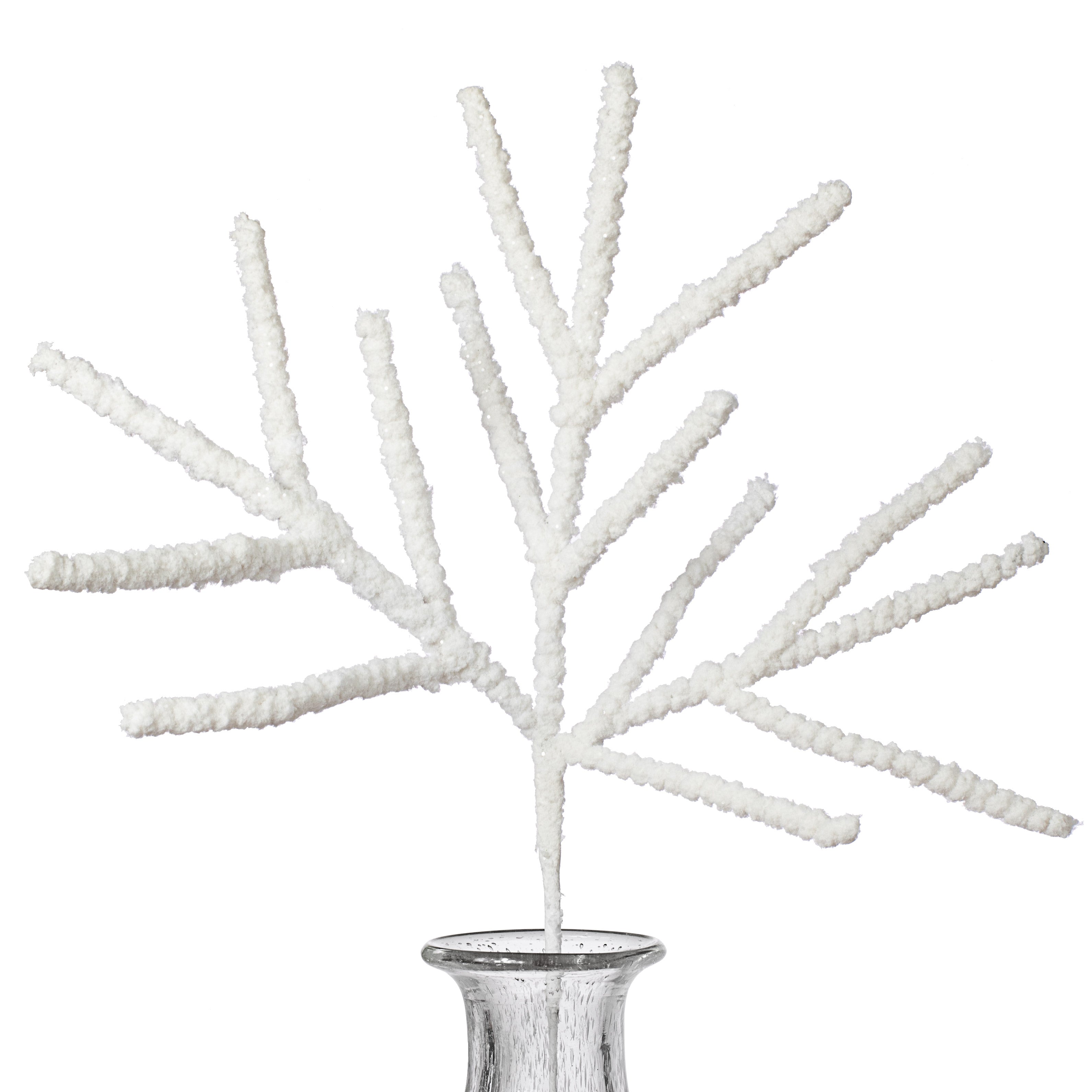18" Flocked Snow Twig Pick: White Item Number: XS9572