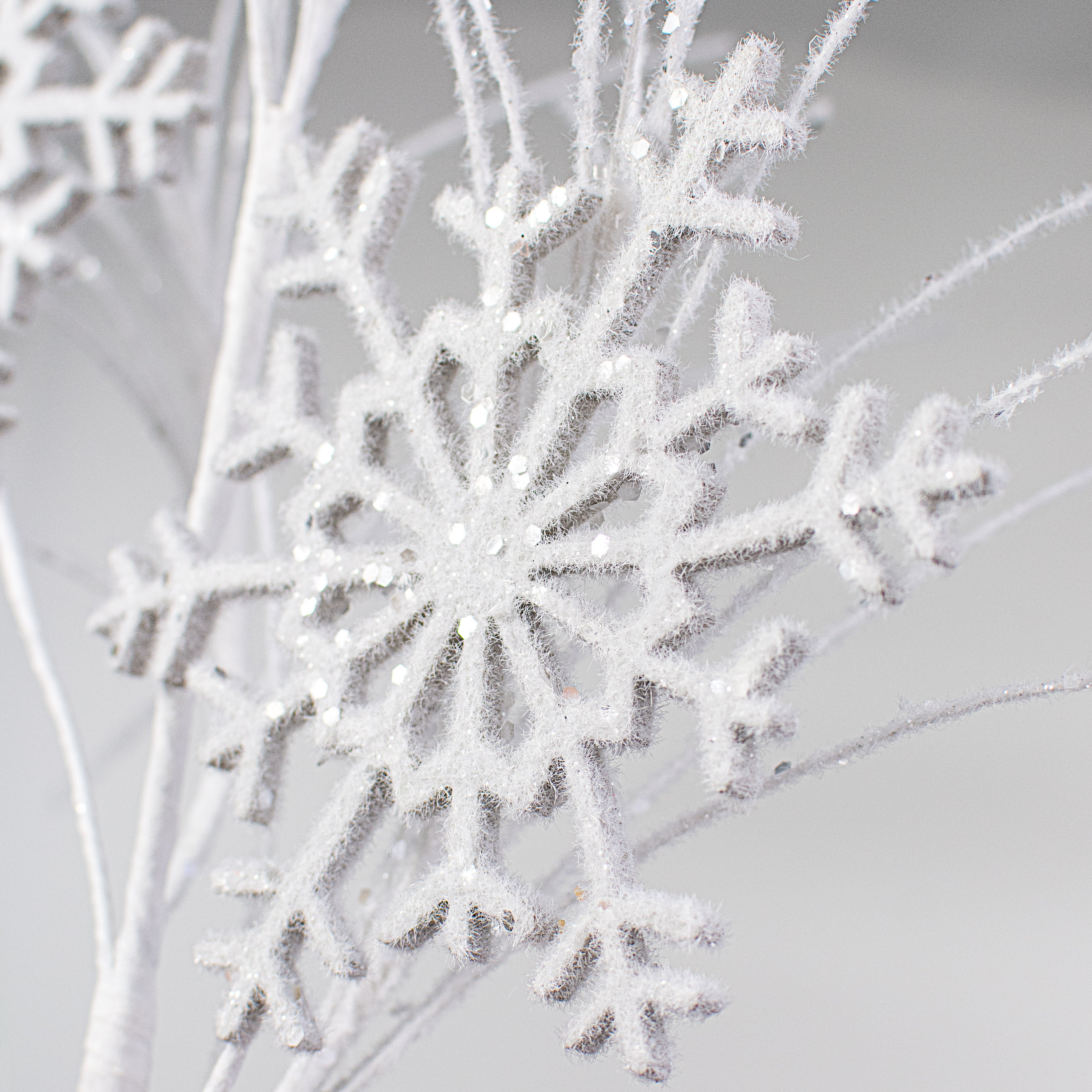 28" Flocked Snowflake Spray Lifestyle Photo
