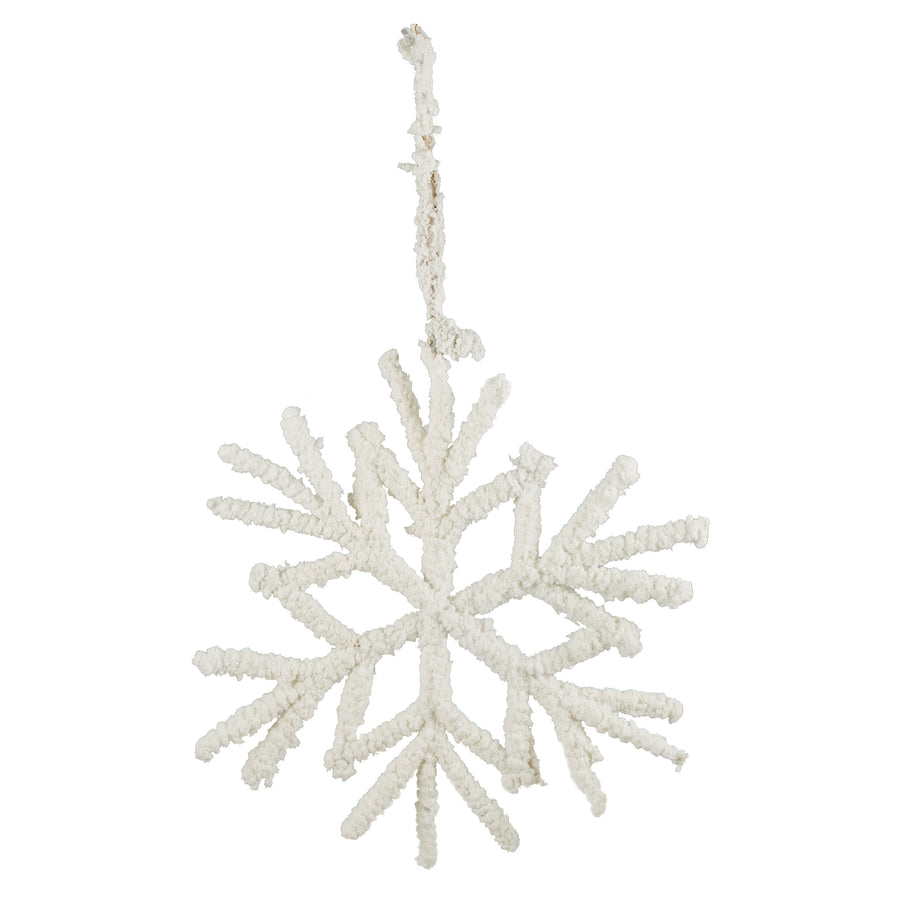 15" Flocked Snowflake Twig Ornament: White With Mica Item Number: XY7873