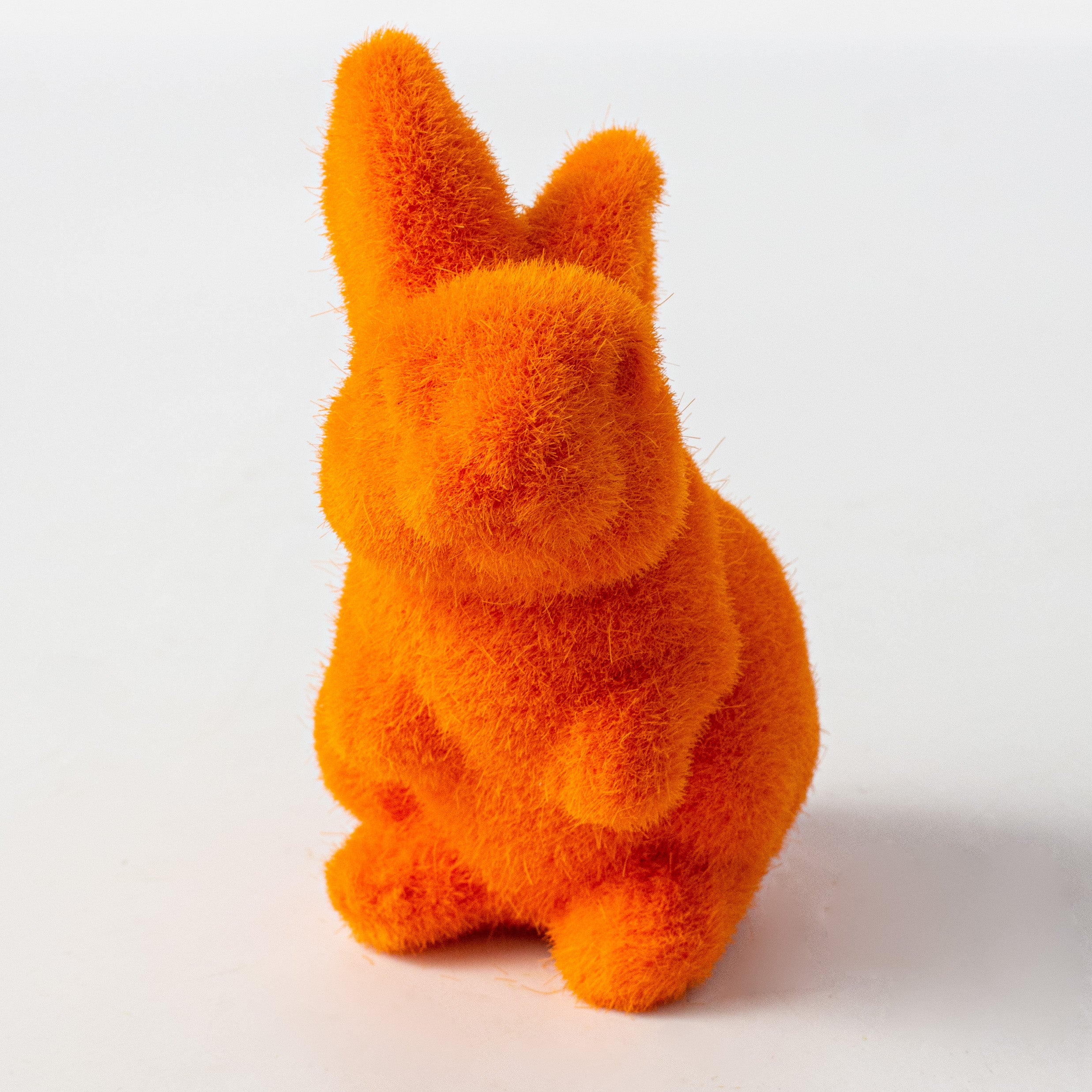 6" Flocked Standing Rabbit: Orange detail photo 3