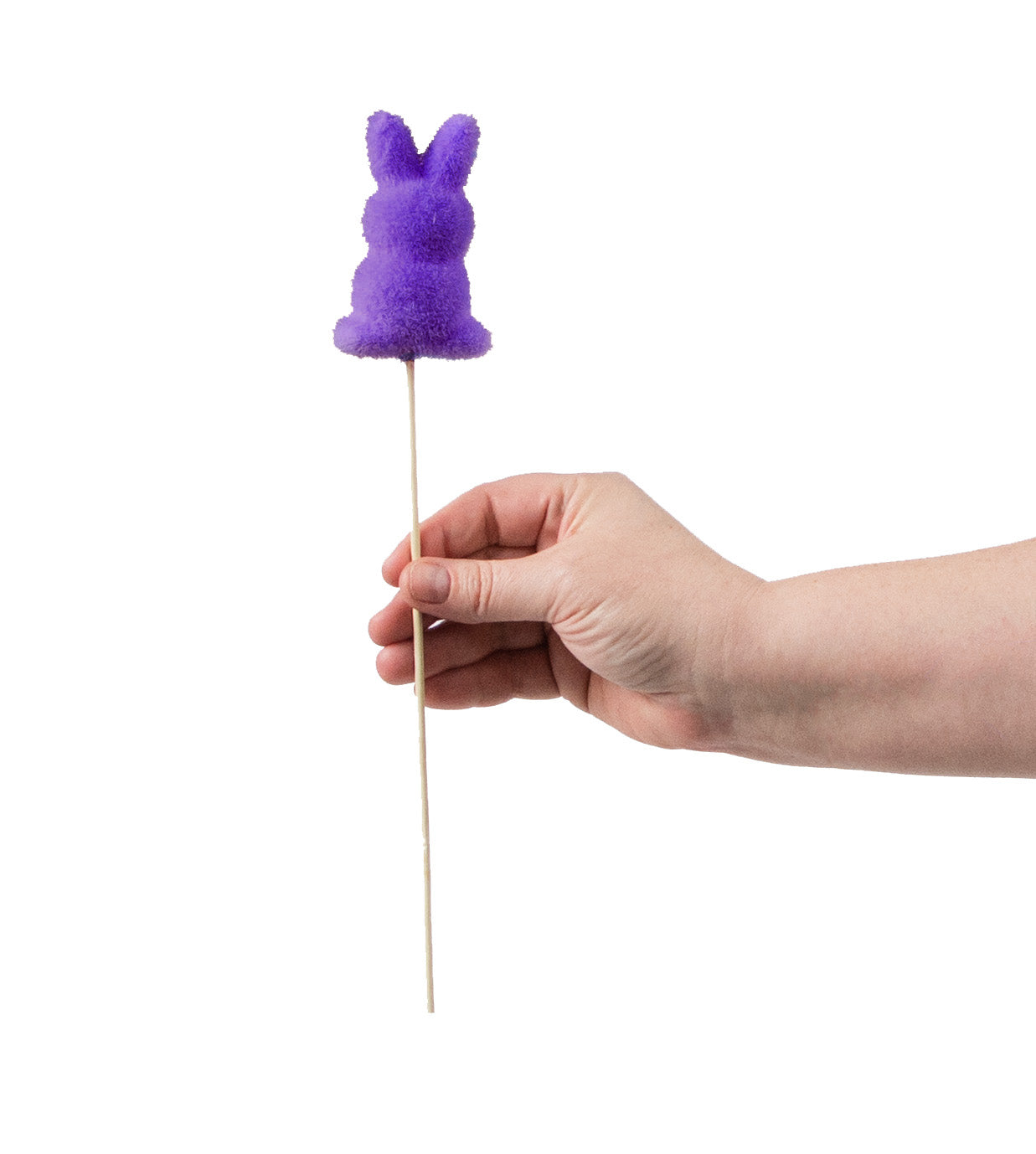 12" Flocked Standing Rabbit Pick: Lavender detail photo 3
