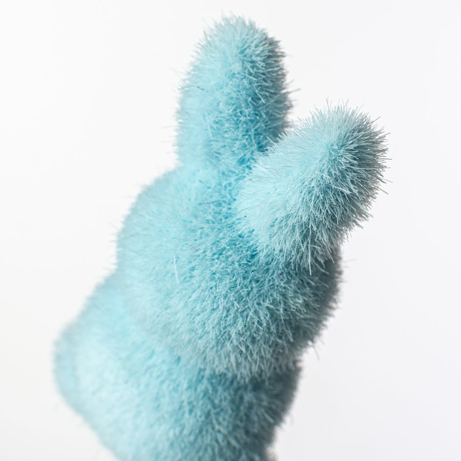 12" Flocked Standing Rabbit Pick: Light Blue detail photo 3