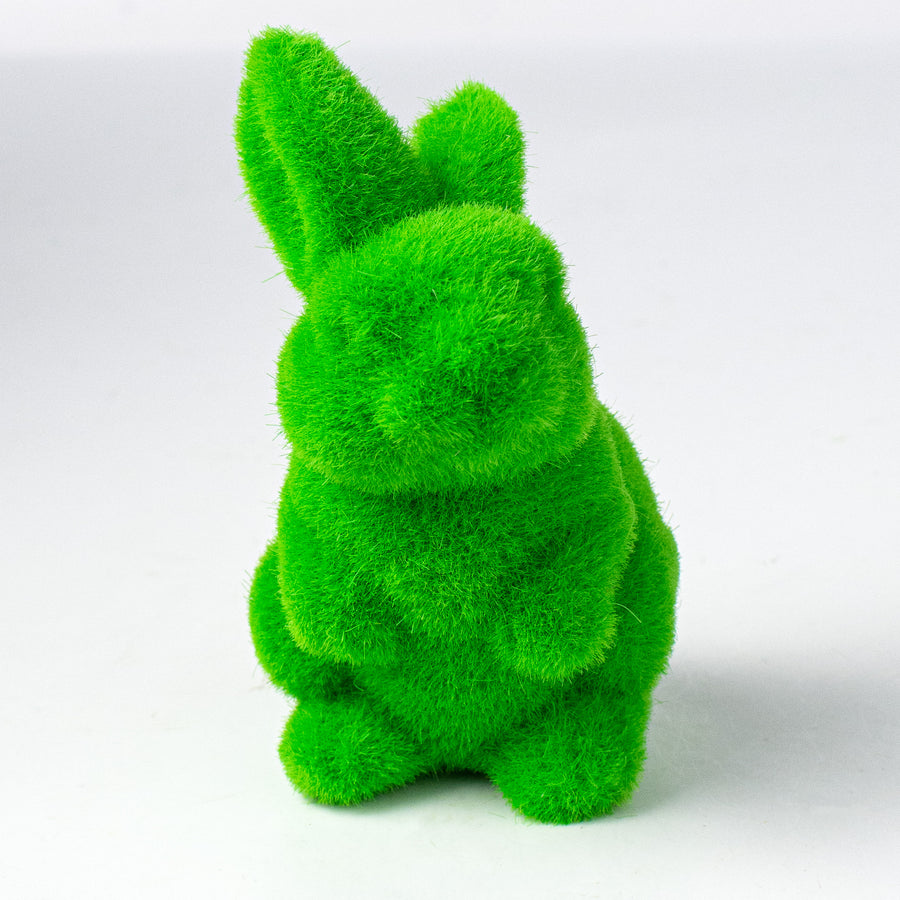 6" Flocked Standing Rabbit: Spring Green detail photo 3