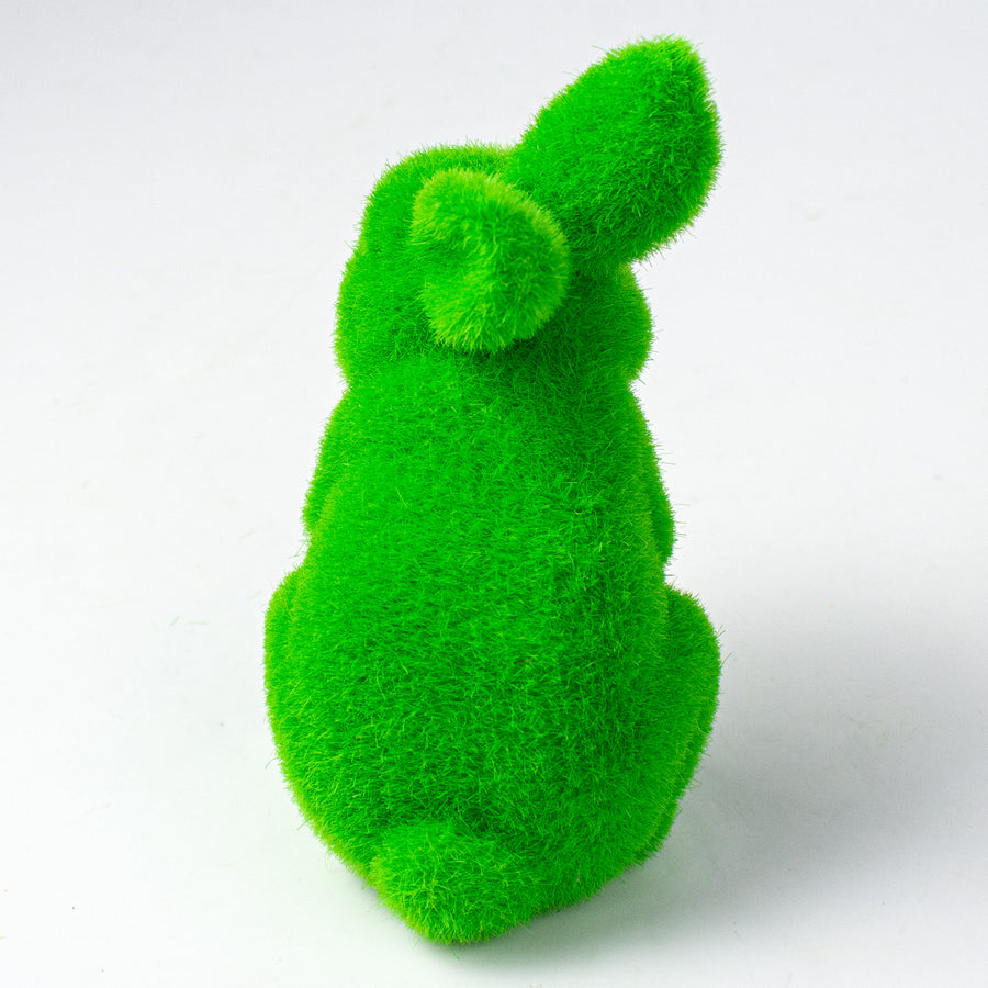 6" Flocked Standing Rabbit: Spring Green detail photo 4