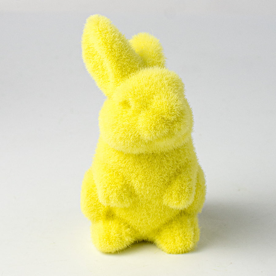 6" Flocked Standing Rabbit: Yellow detail photo 3