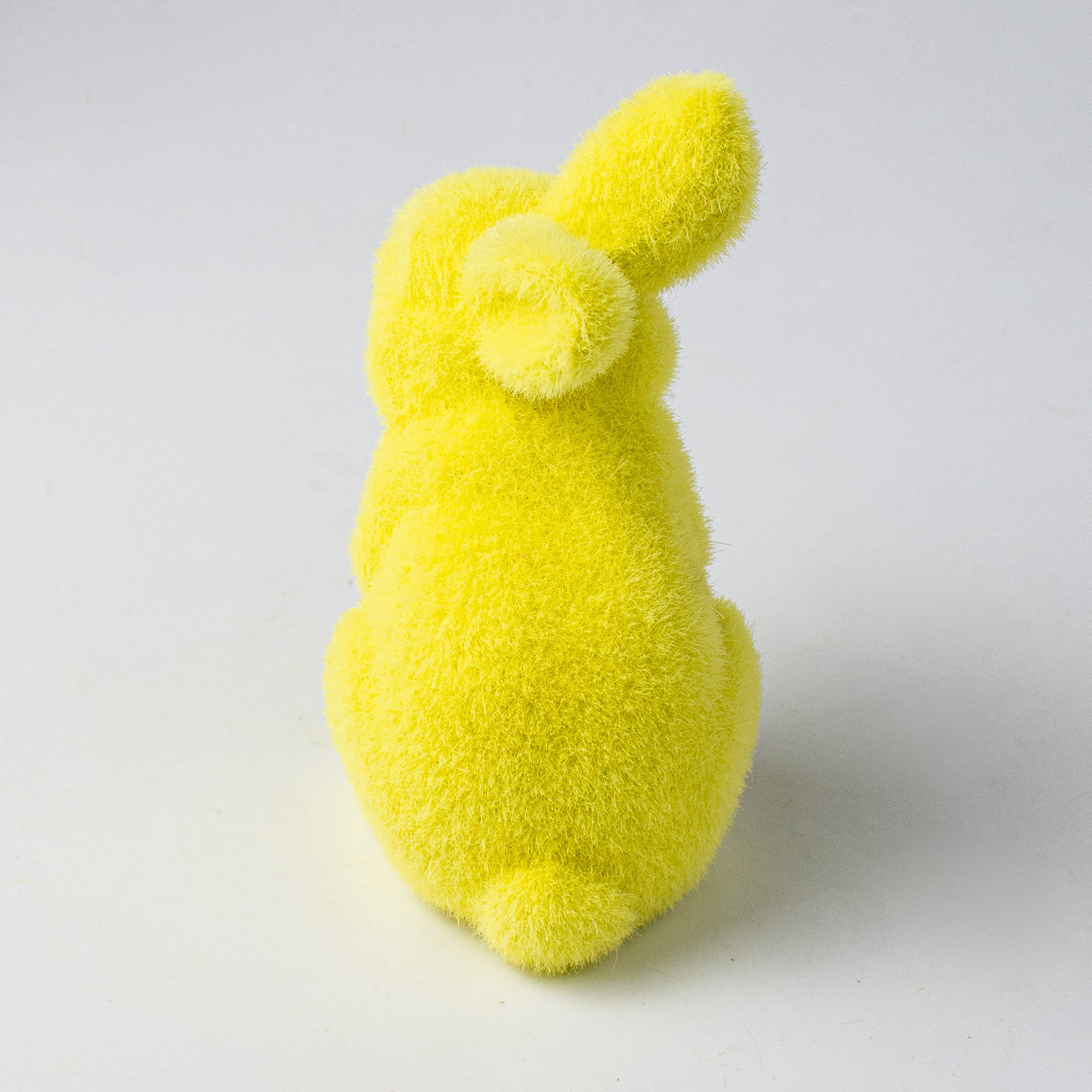 6" Flocked Standing Rabbit: Yellow detail photo 4