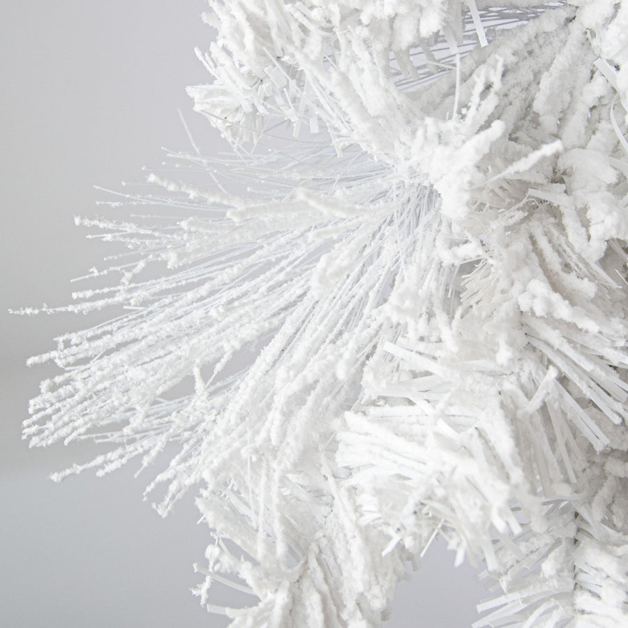 6' Flocked White Pine Garland detail photo 3