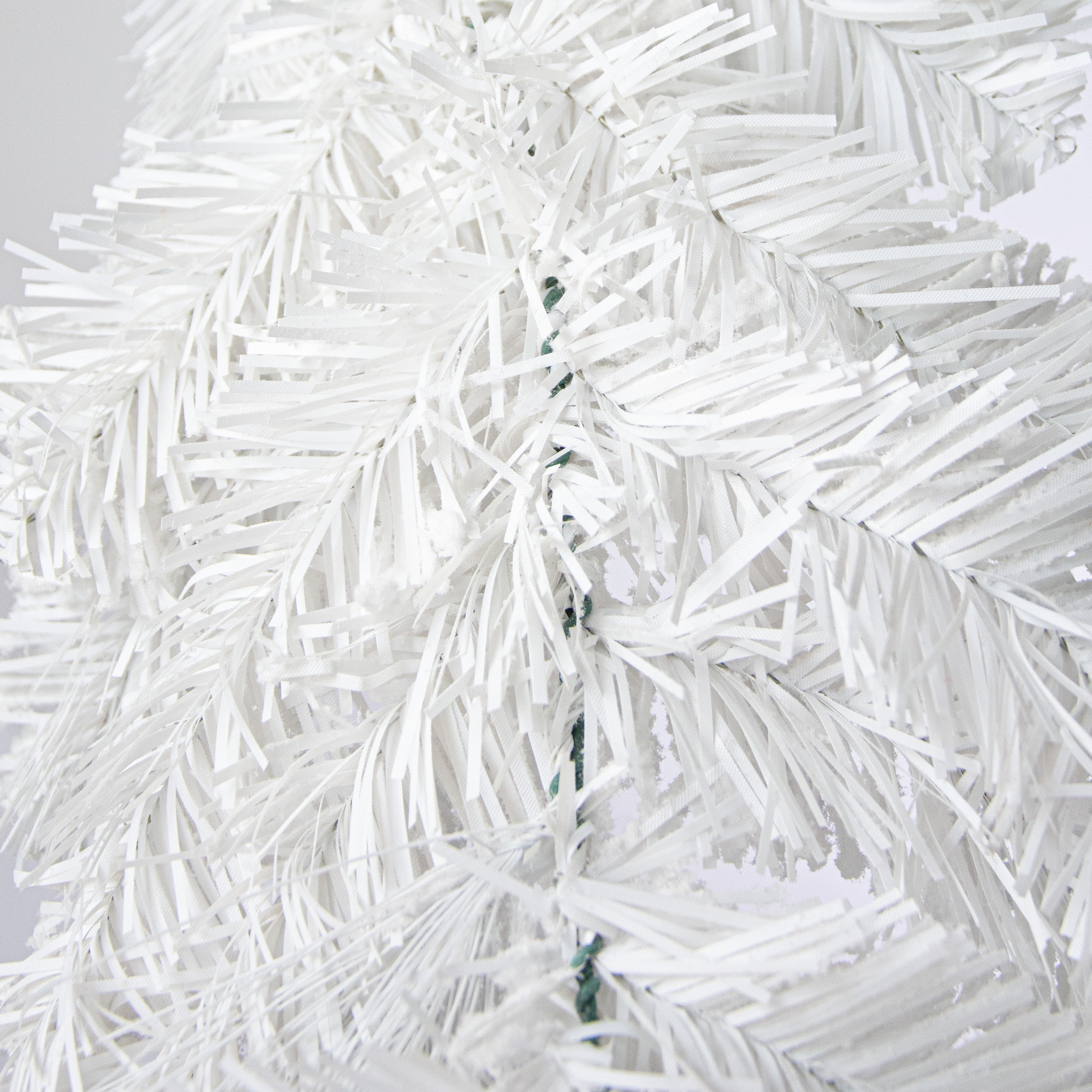 6' Flocked White Pine Garland detail photo 5