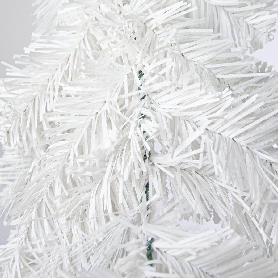 6' Flocked White Pine Garland detail photo 5
