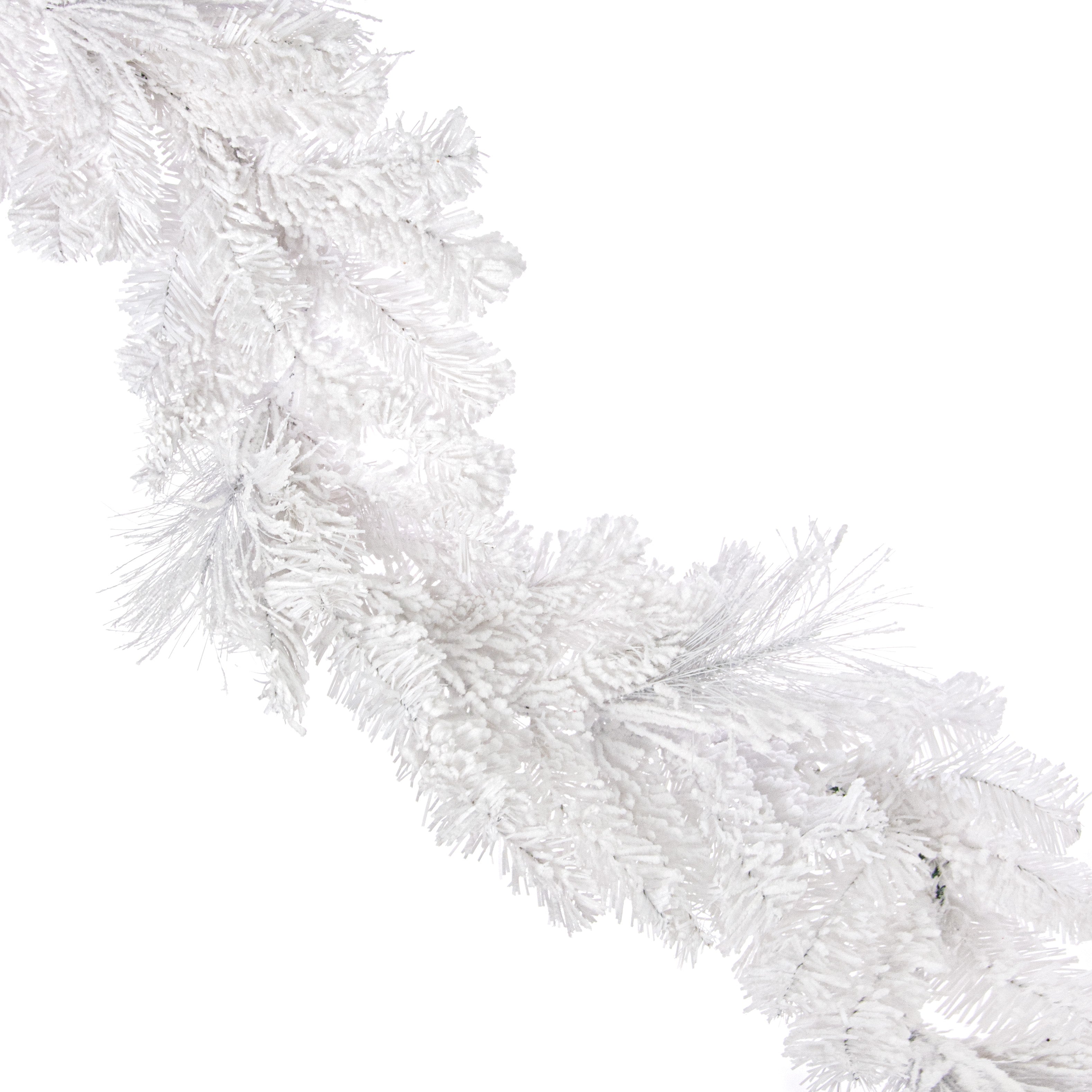6' Flocked White Pine Garland Item Number: 85875GA6
