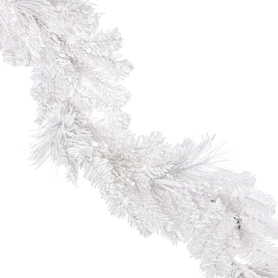 6' Flocked White Pine Garland Item Number: 85875GA6