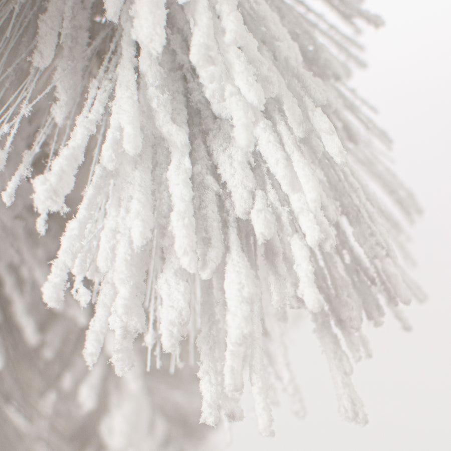 32" Flocked White Pine Teardrop detail photo 3