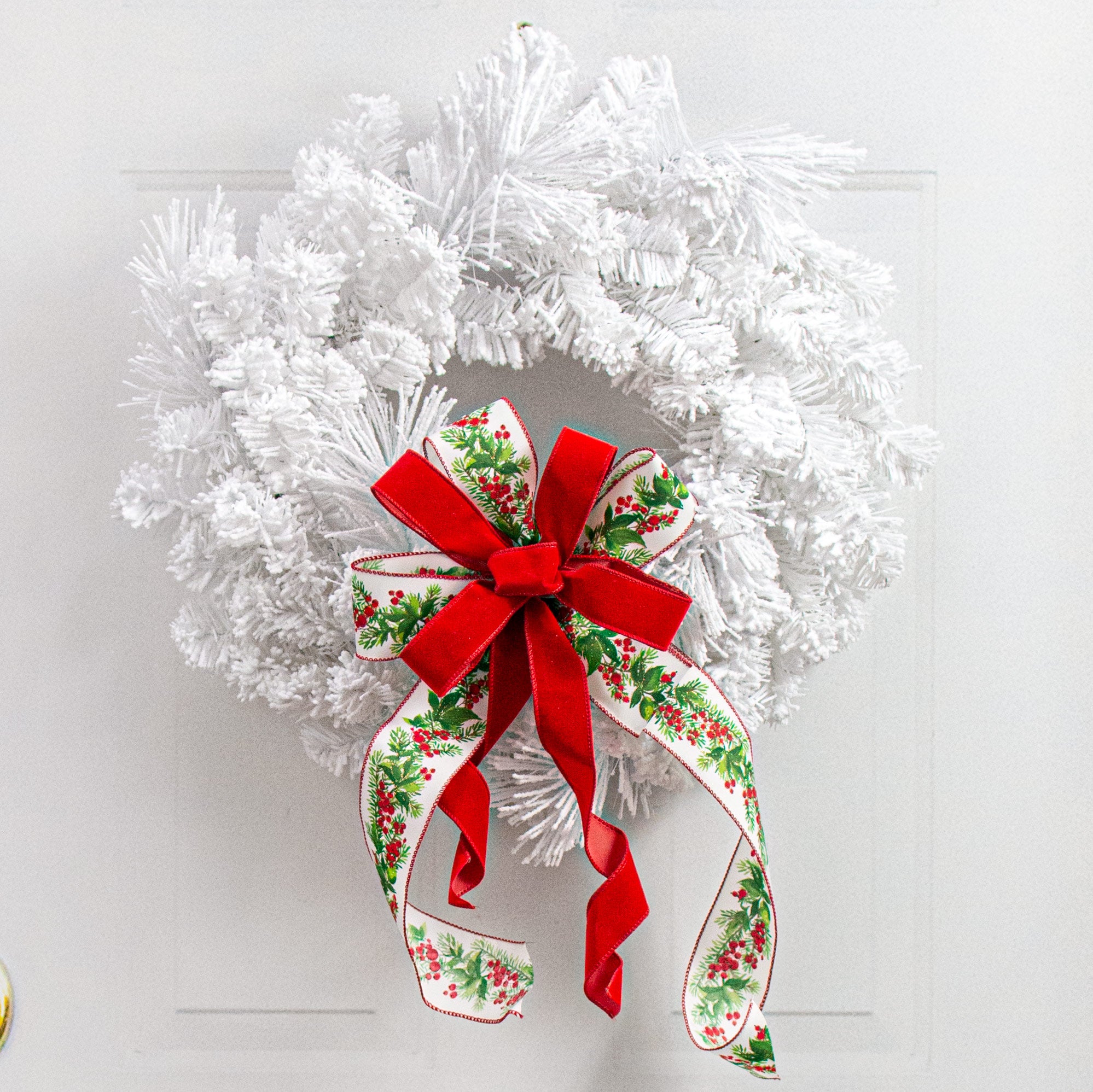 22"-24" Flocked White Pine Wreath Lifestyle Photo