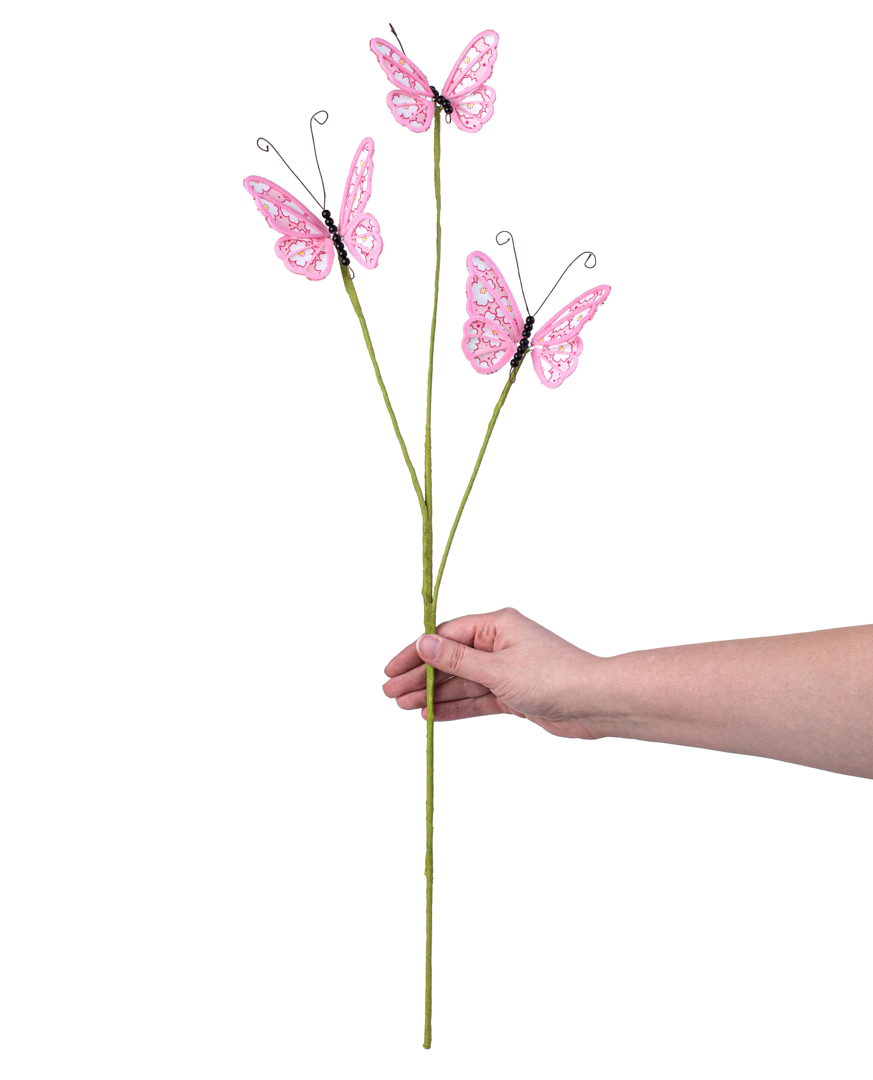 26" Floral Butterfly Spray: Pink detail photo 3