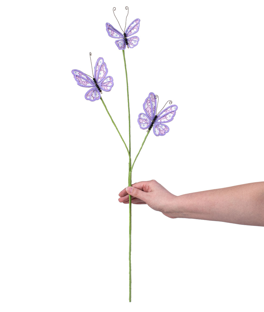 26" Floral Butterfly Spray: Purple detail photo 3