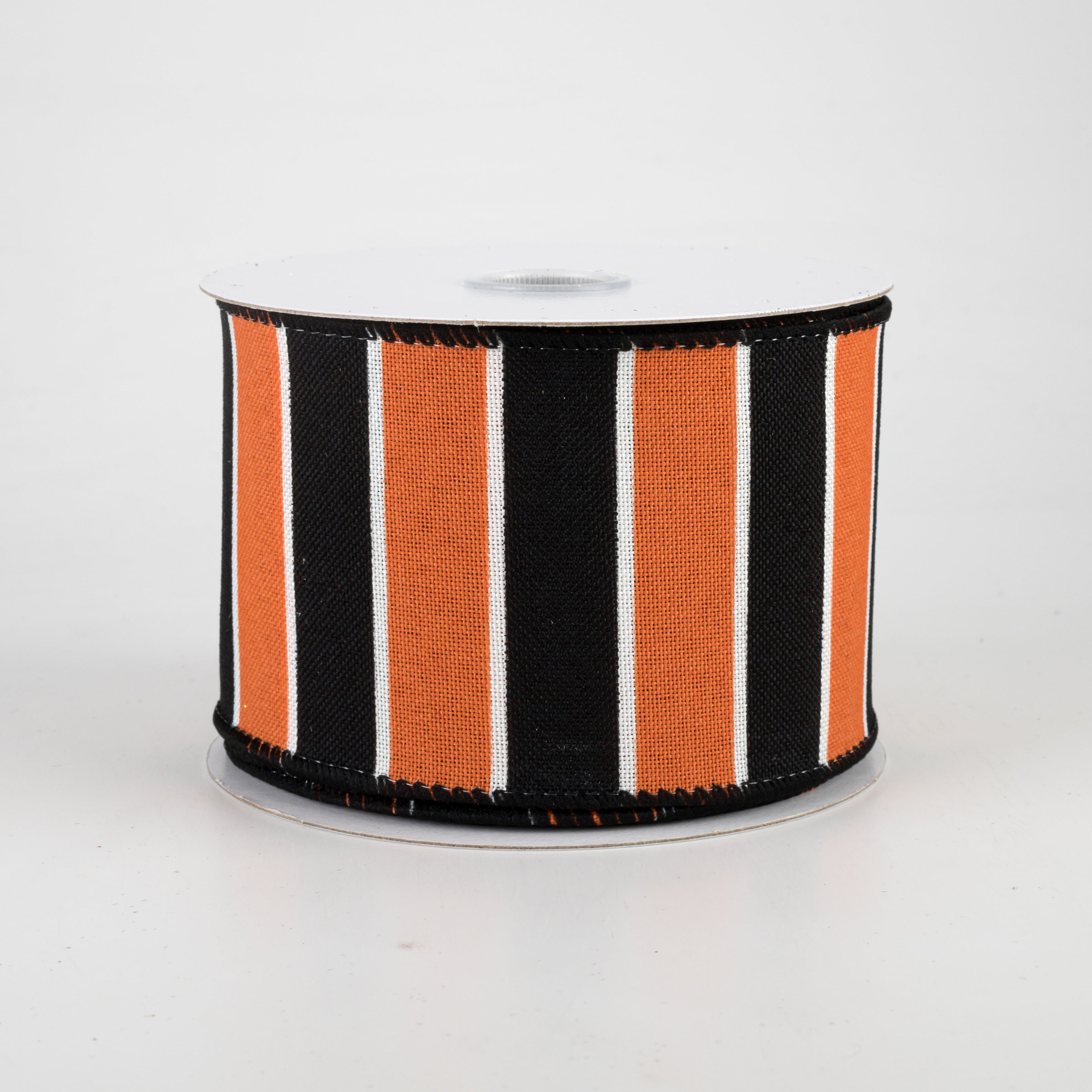 2.5" Florida Stripes Ribbon: Orange, Black, White (10 Yards)