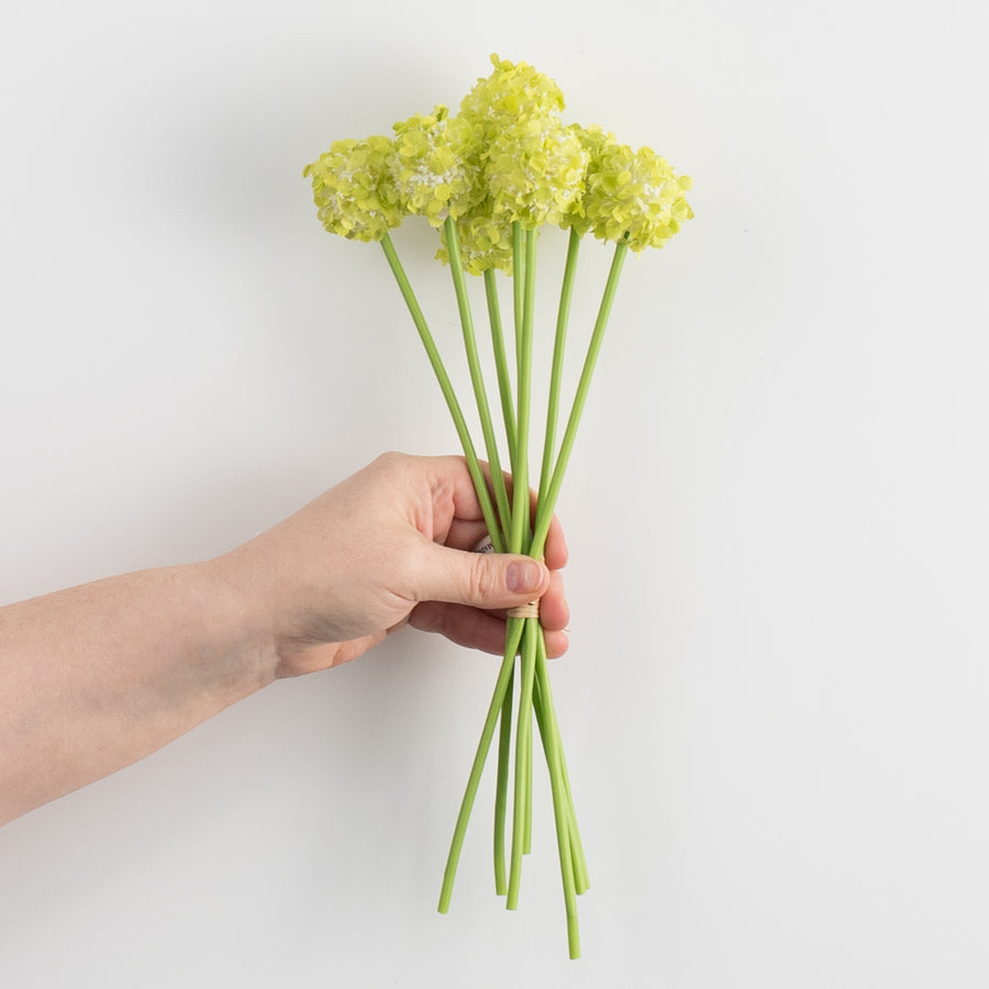 11" Flower Ball Stem Bundle: Light Green detail photo 3